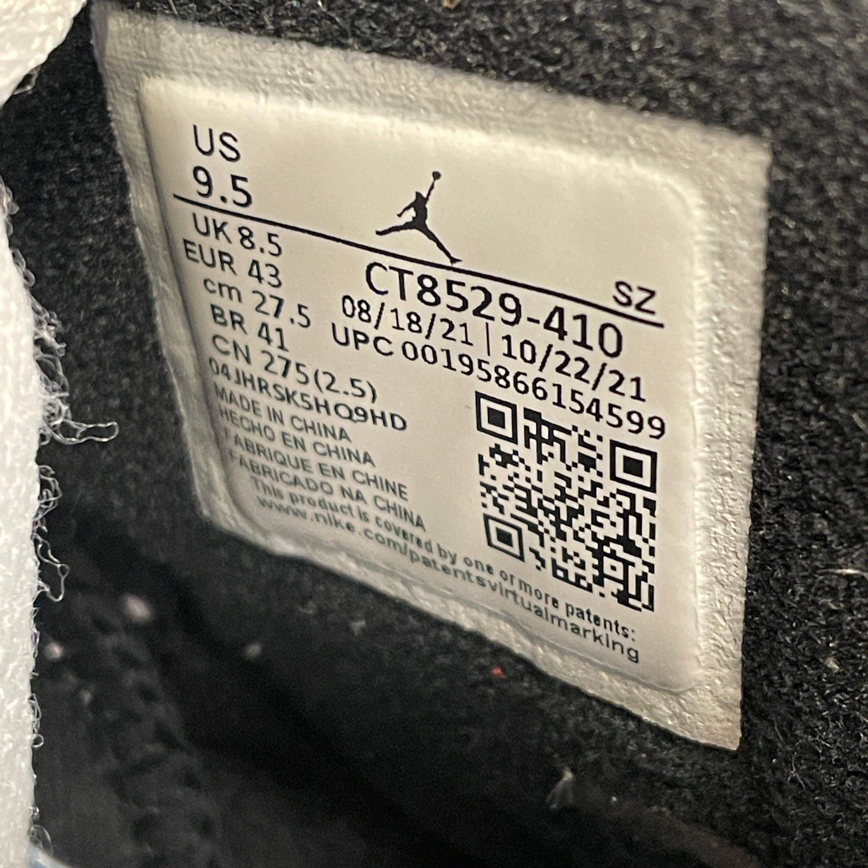 NIKE/AIR JORDAN 6 RETRO/Hi-Sneakers/US 9.5/Leather/BLU/CT8529-410 view 3
