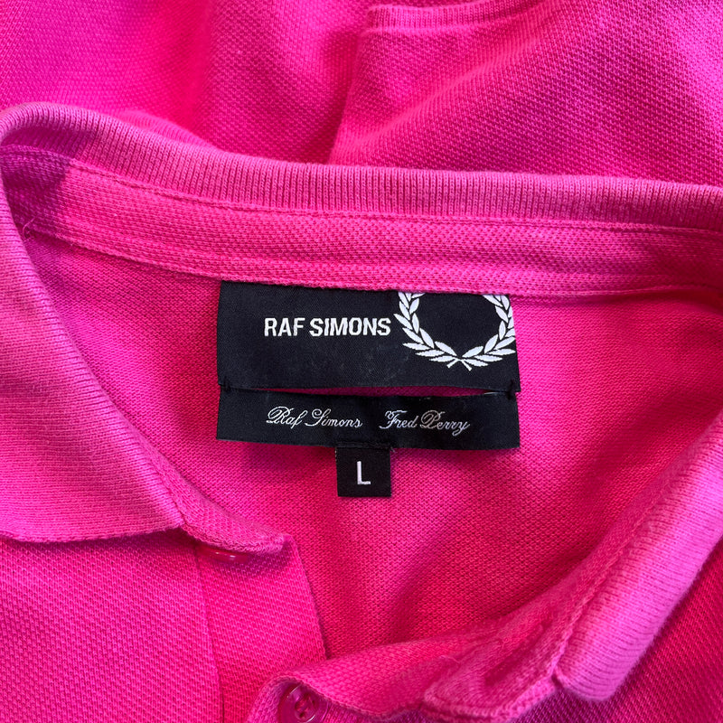 RAF SIMONS/FRED PERRY/Polo Shirt/L/Cotton/PNK/SM5009