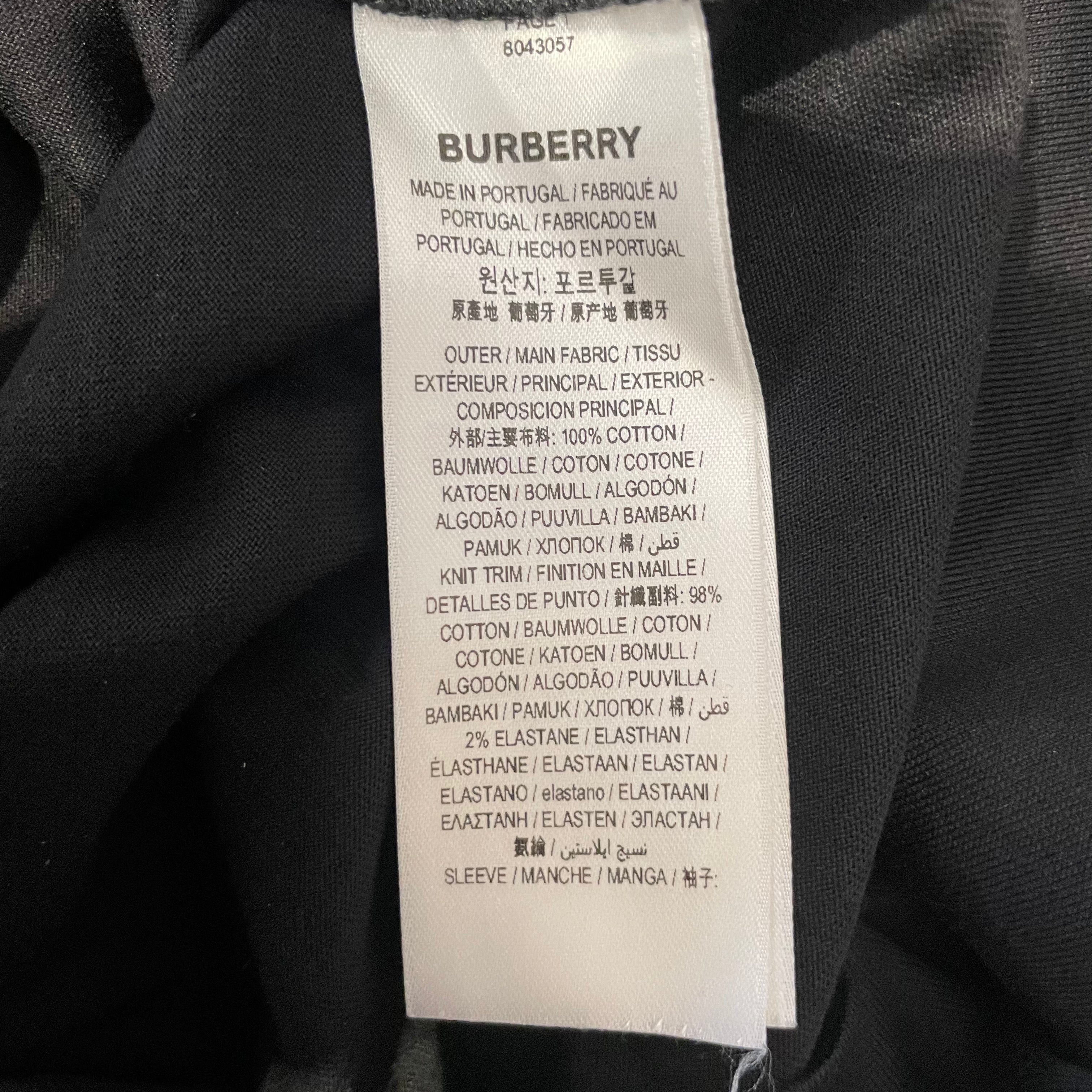 BURBERRY/T-Shirt/S/Cotton/BLK/Monogram/PLAID CHECK SLEEVE TEE view 4