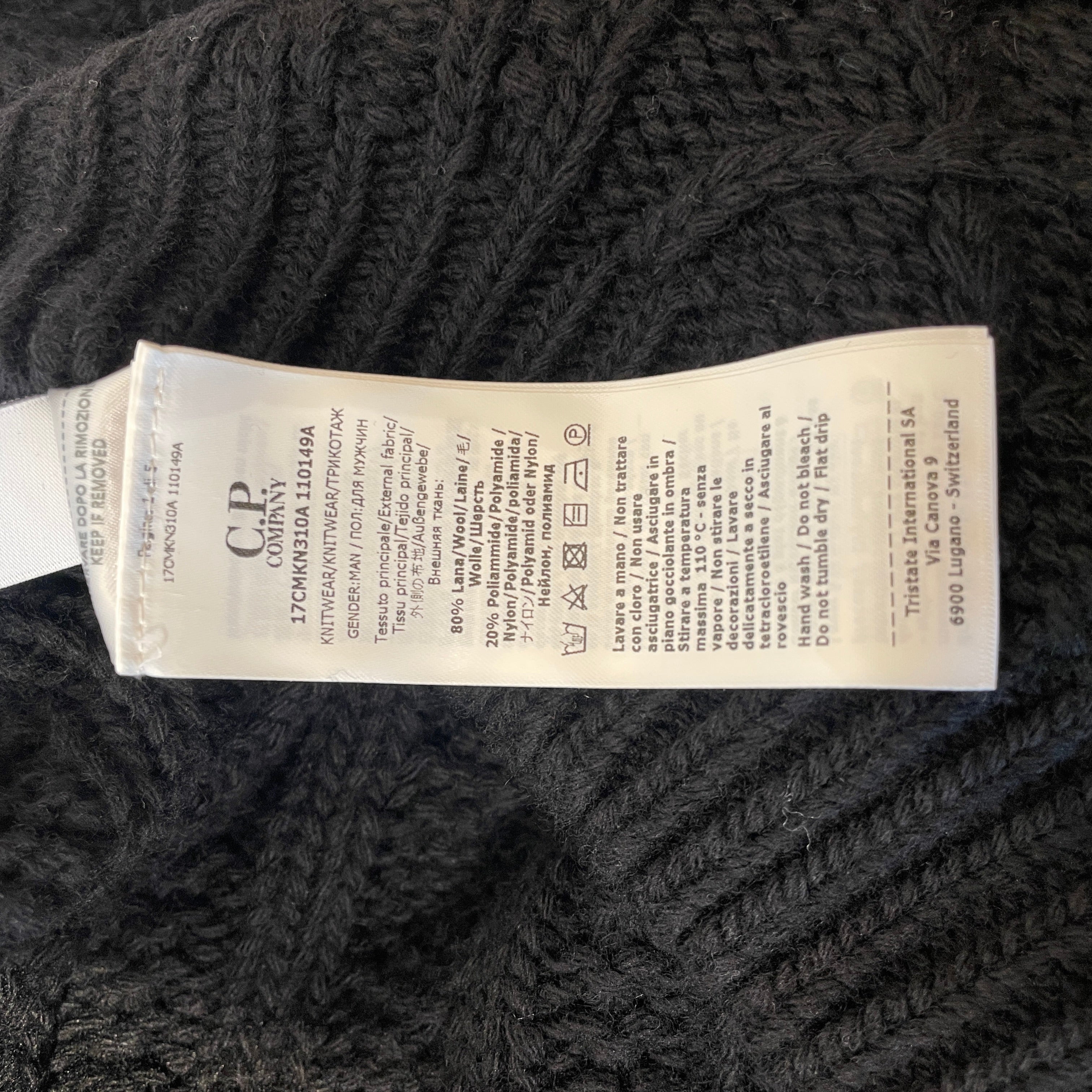 C.P COMPANY/Puffer Jkt/XL/Wool/BLK/BACK KNIT LOGO view 4