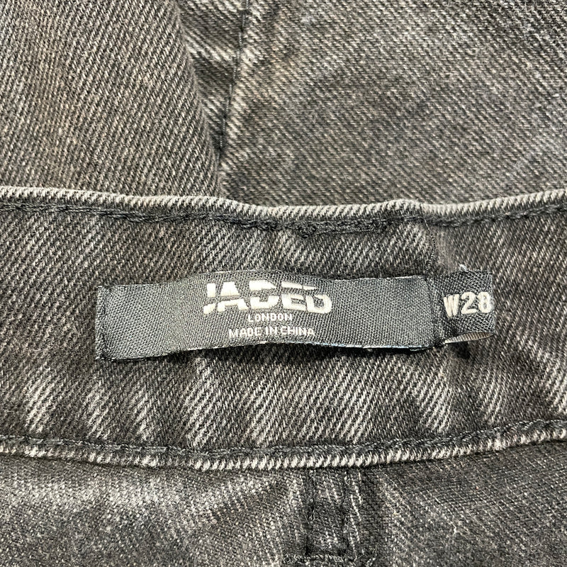 JADED LONDON/Wide Leg Pants/28/Denim/BLK/WASHED OUT