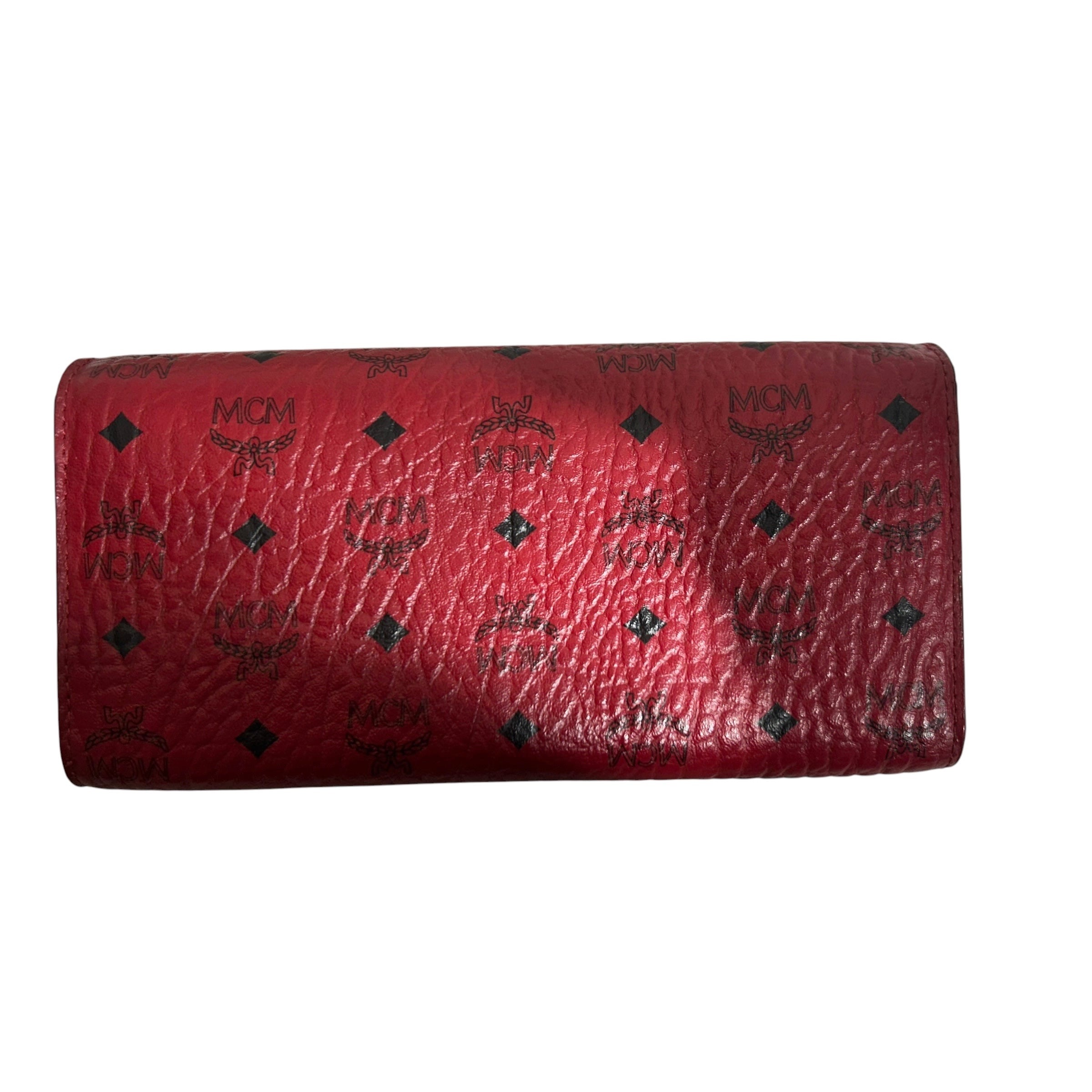 MCM/Long Wallet/Monogram/Leather/RED/L's/ view 2