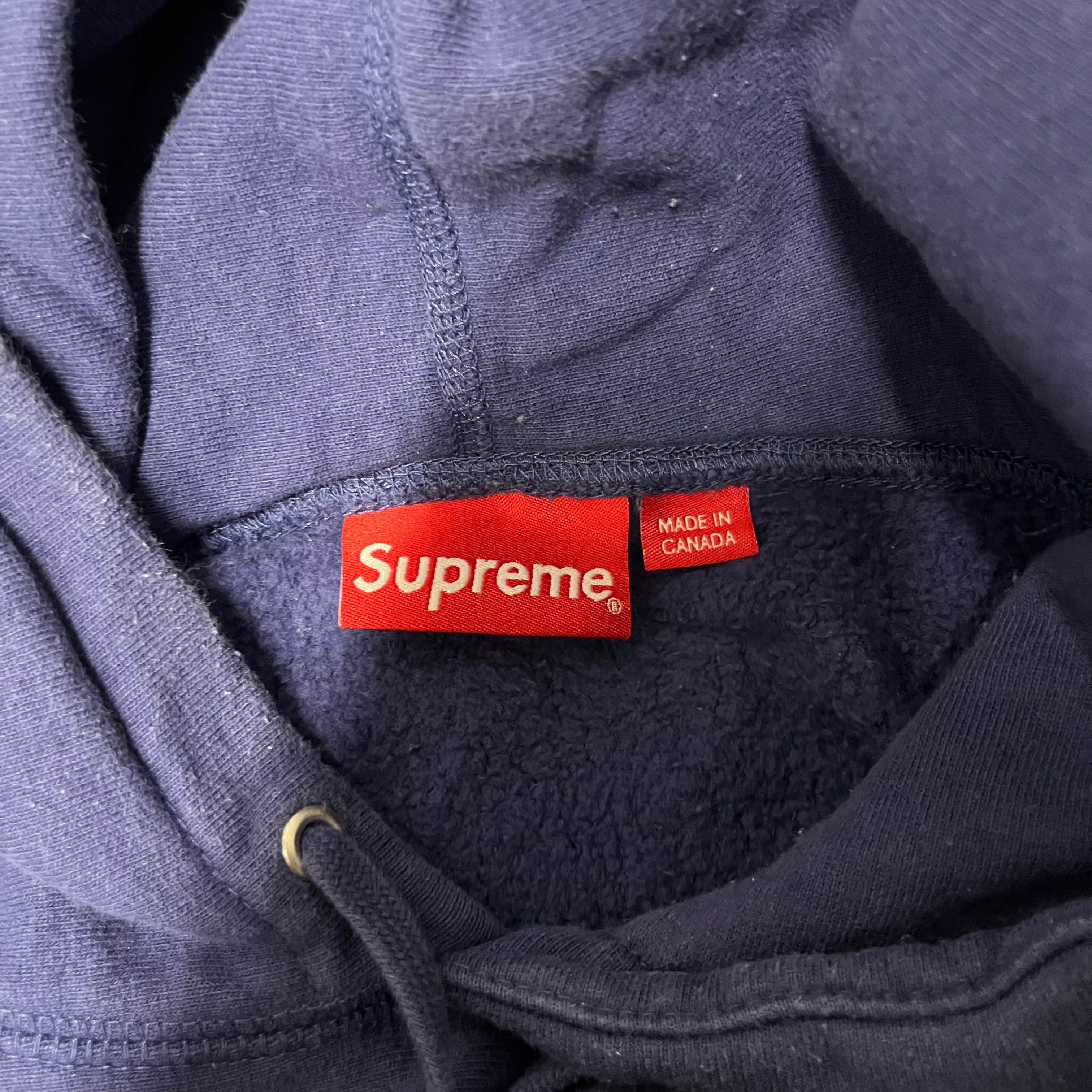 Supreme/Hoodie/L/Cotton/NVY/kaws chalk logo view 3