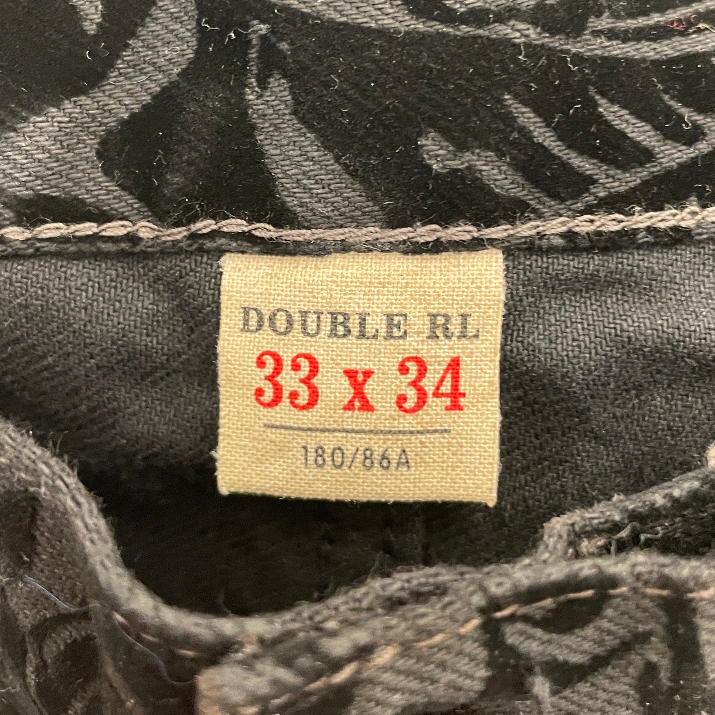 RRL/Skinny Pants/33/Cotton/BLK/All Over Print/velvet floral view 3