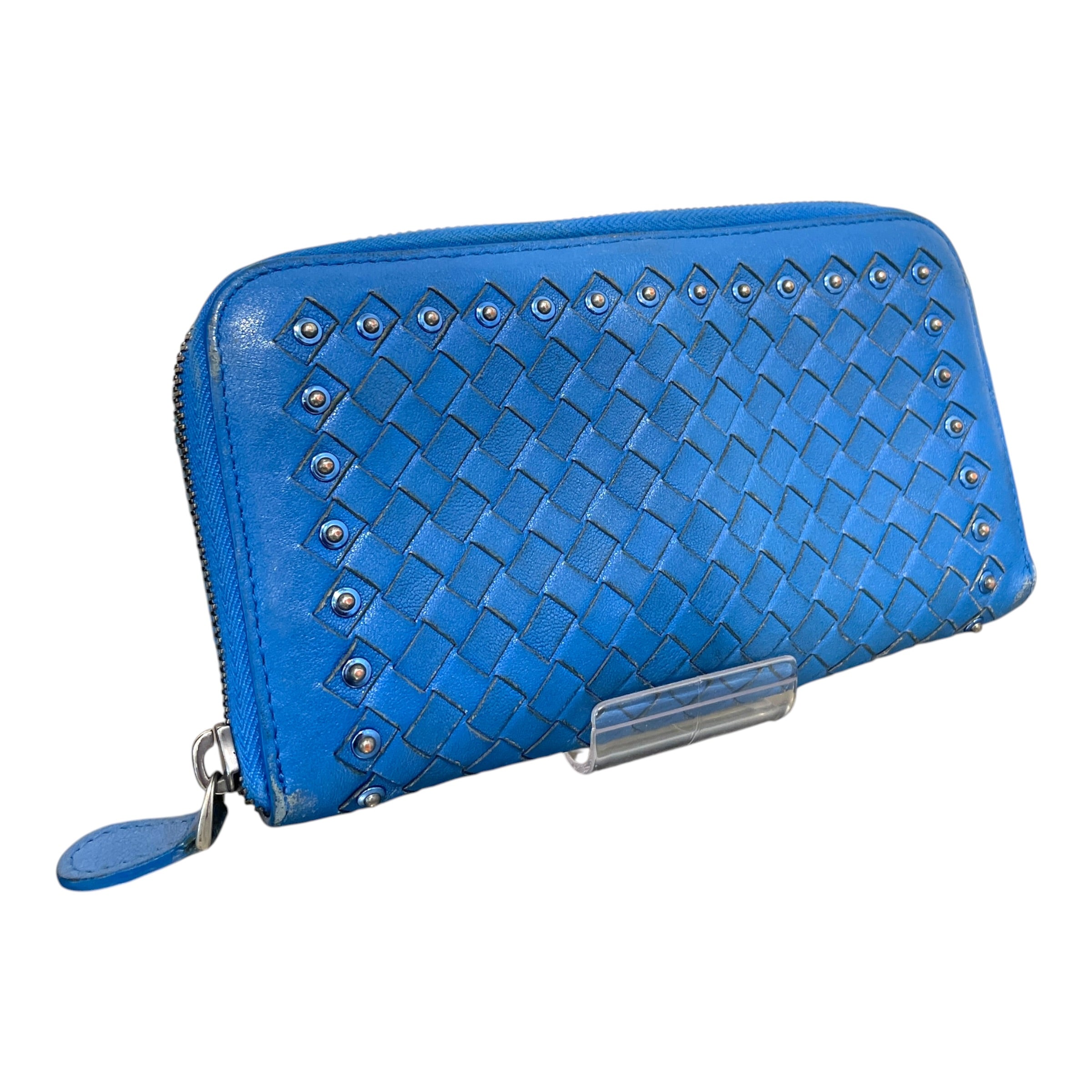 BOTTEGA VENETA/Bifold Wallet/Leather/BLU/Intrecciato Blue view 2