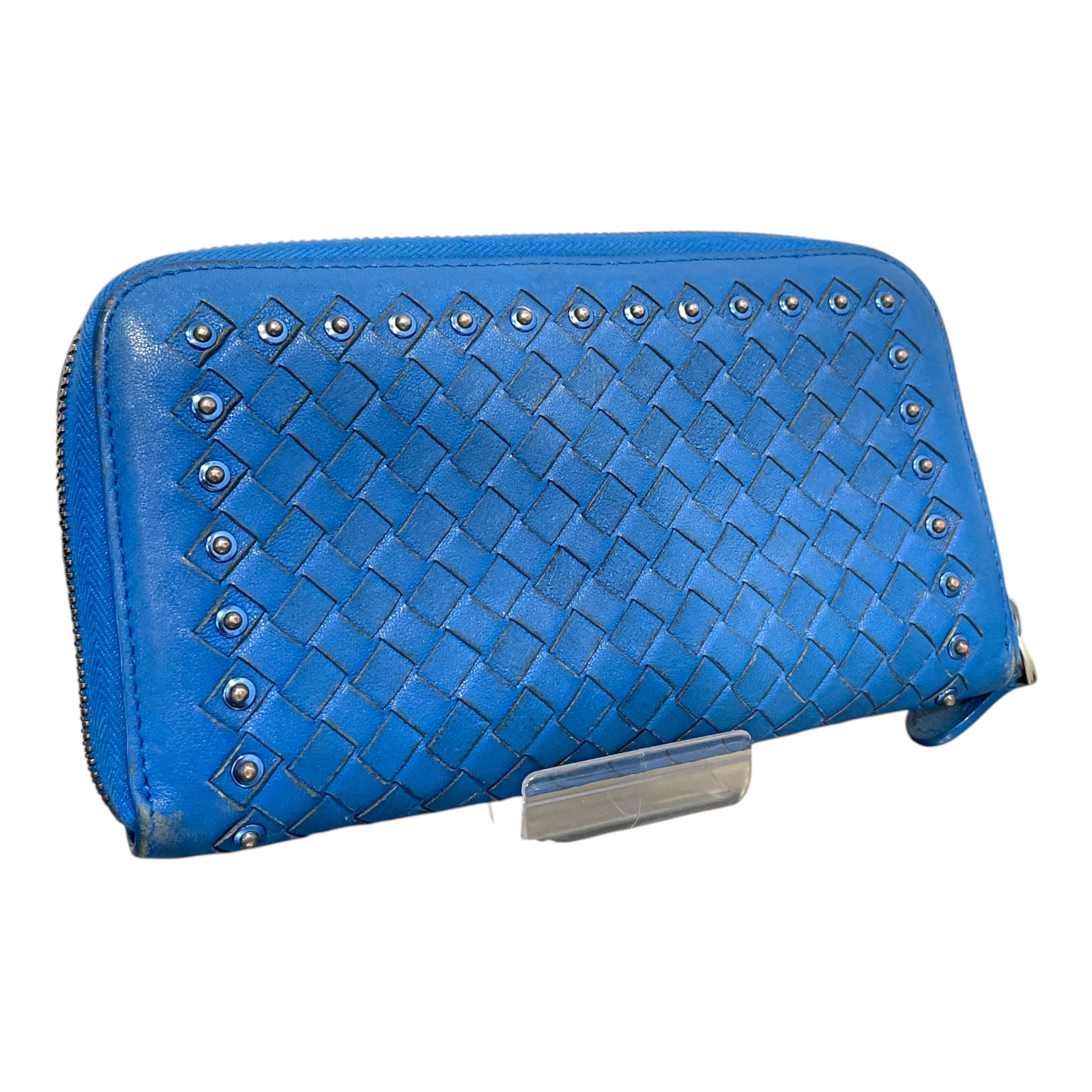 BOTTEGA VENETA/Bifold Wallet/Leather/BLU/Intrecciato Blue view 1