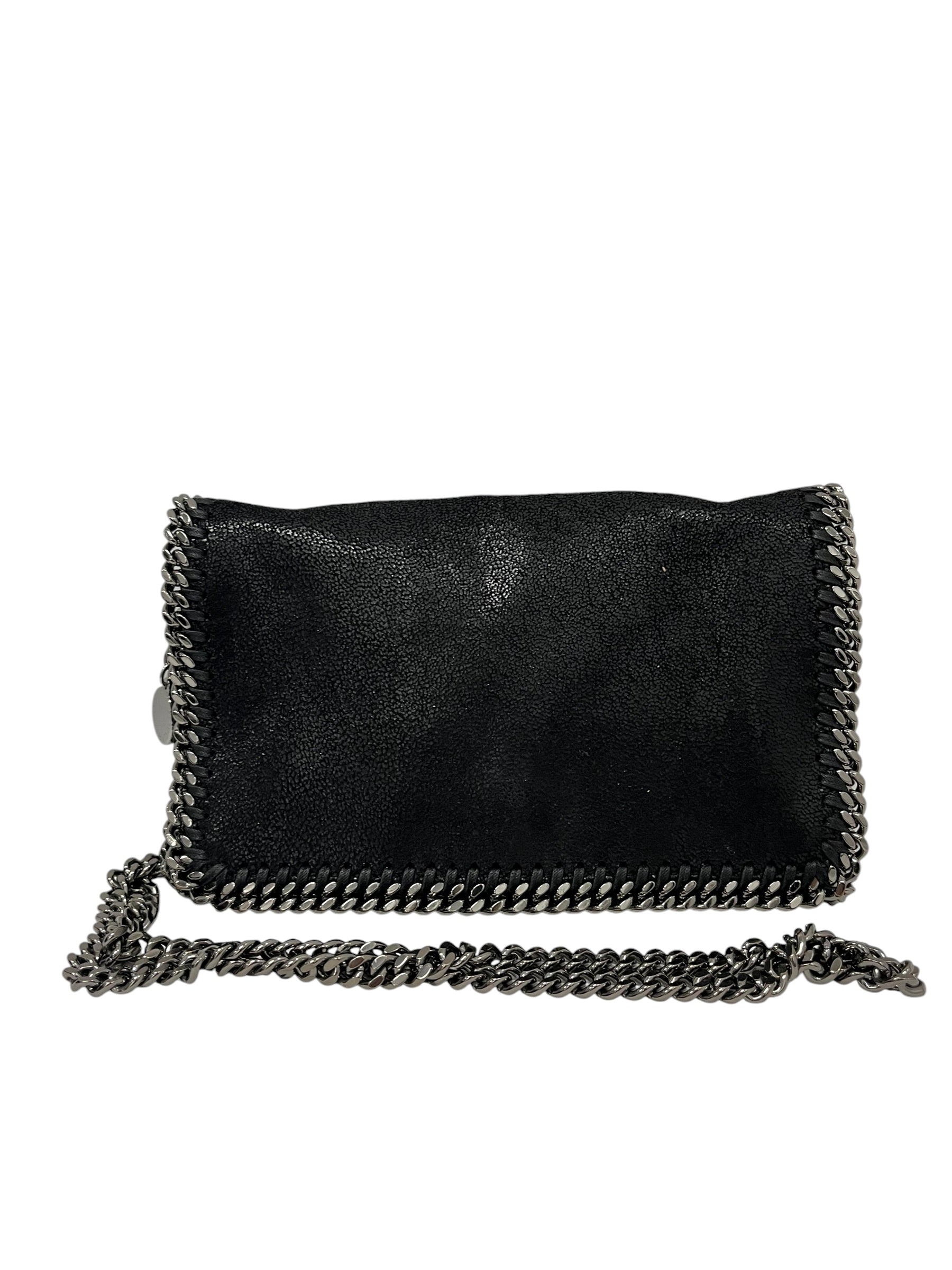 STELLAMcCARTNEY/Cross Body Bag/Suede/BLK/CUBAN CHAIN TRIM view 1
