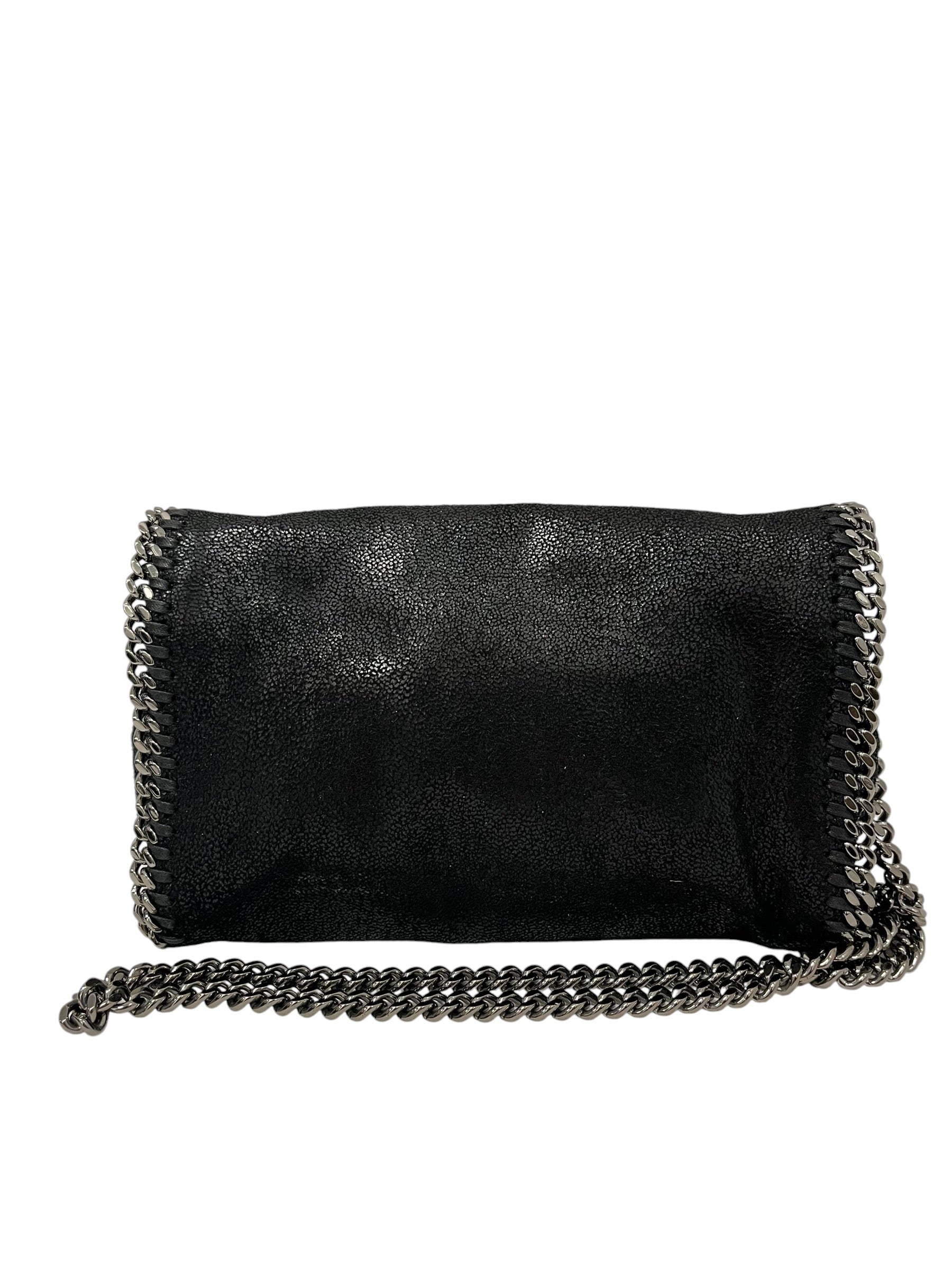 STELLAMcCARTNEY/Cross Body Bag/Suede/BLK/CUBAN CHAIN TRIM view 2