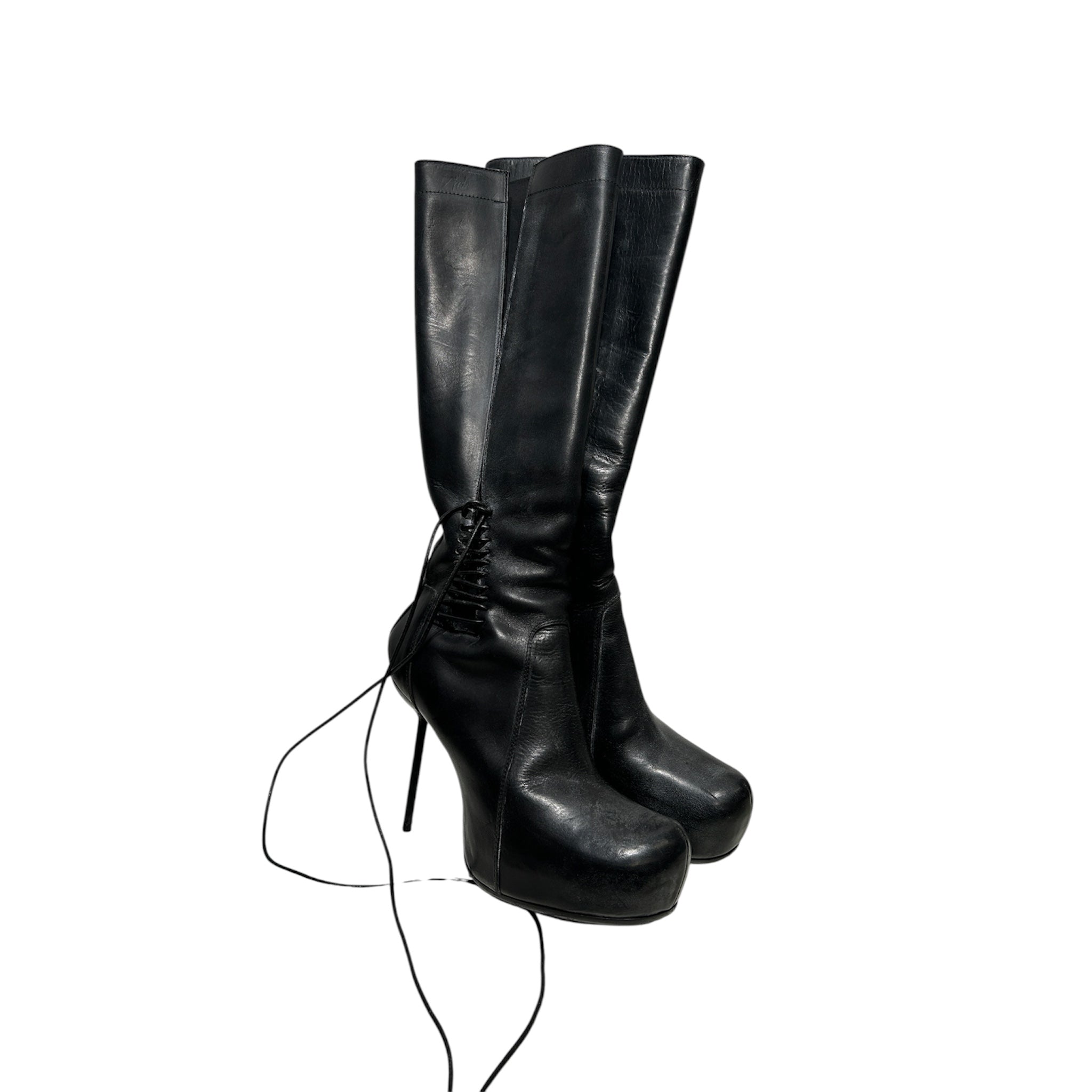Rick Owens/Long Boots/EU 39/Leather/BLK/LACE KNEE HIGH HEEL view 1