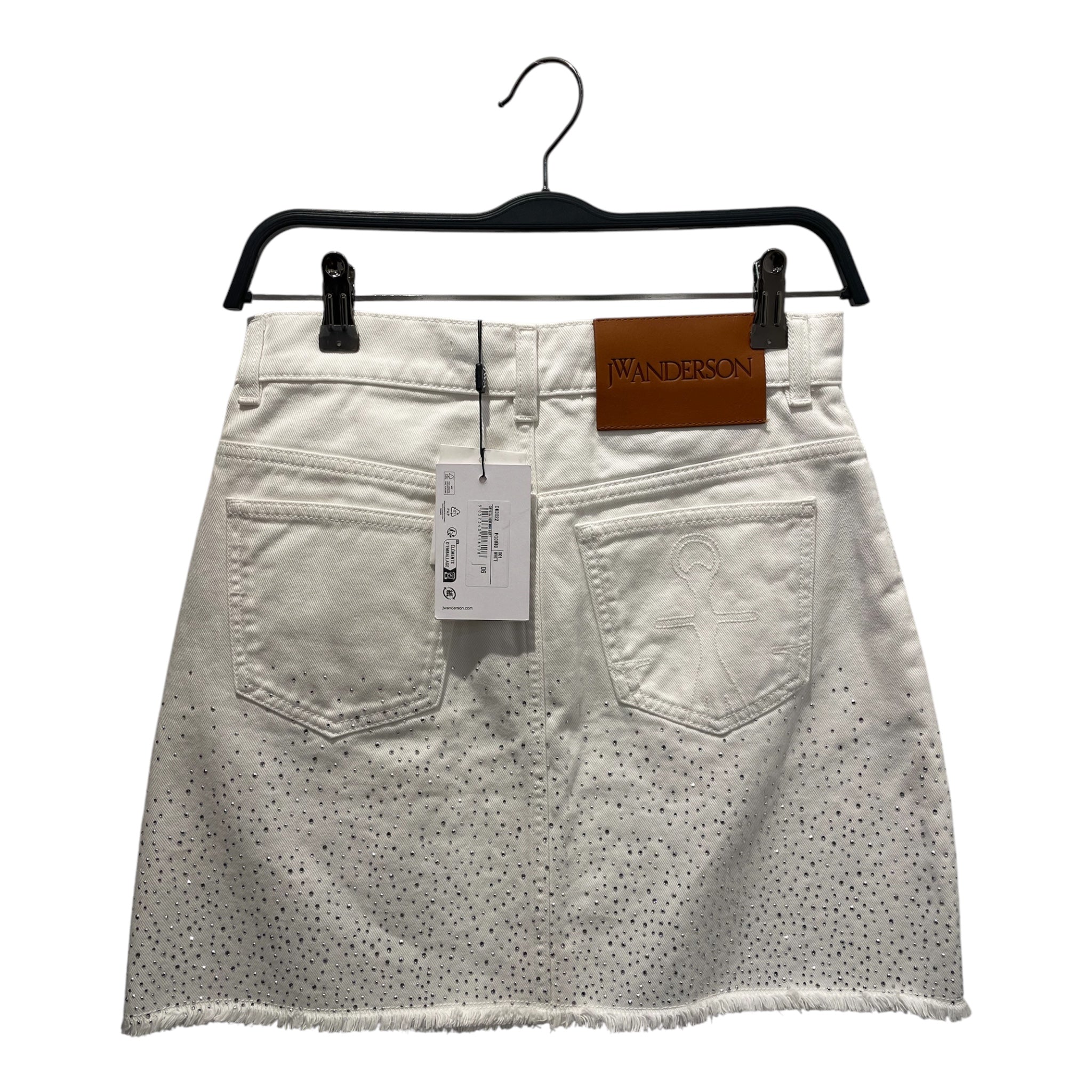 JW ANDERSON(J.W.ANDERSON)/Skirt/2/Cotton/WHT/rhinestone skirt view 2