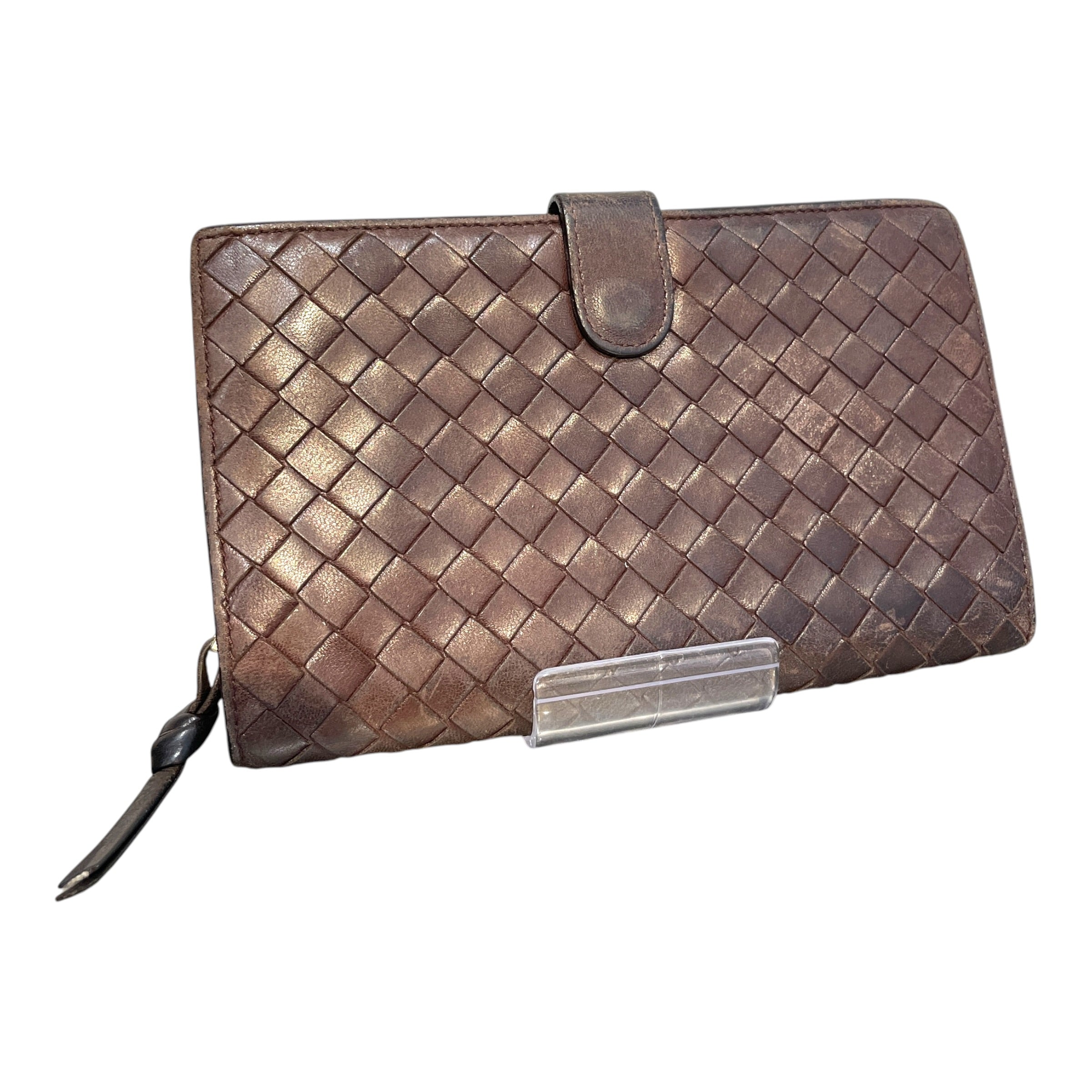 BOTTEGA VENETA/Bifold Wallet/Leather/BRW/Intrecciato Dark Brown view 1