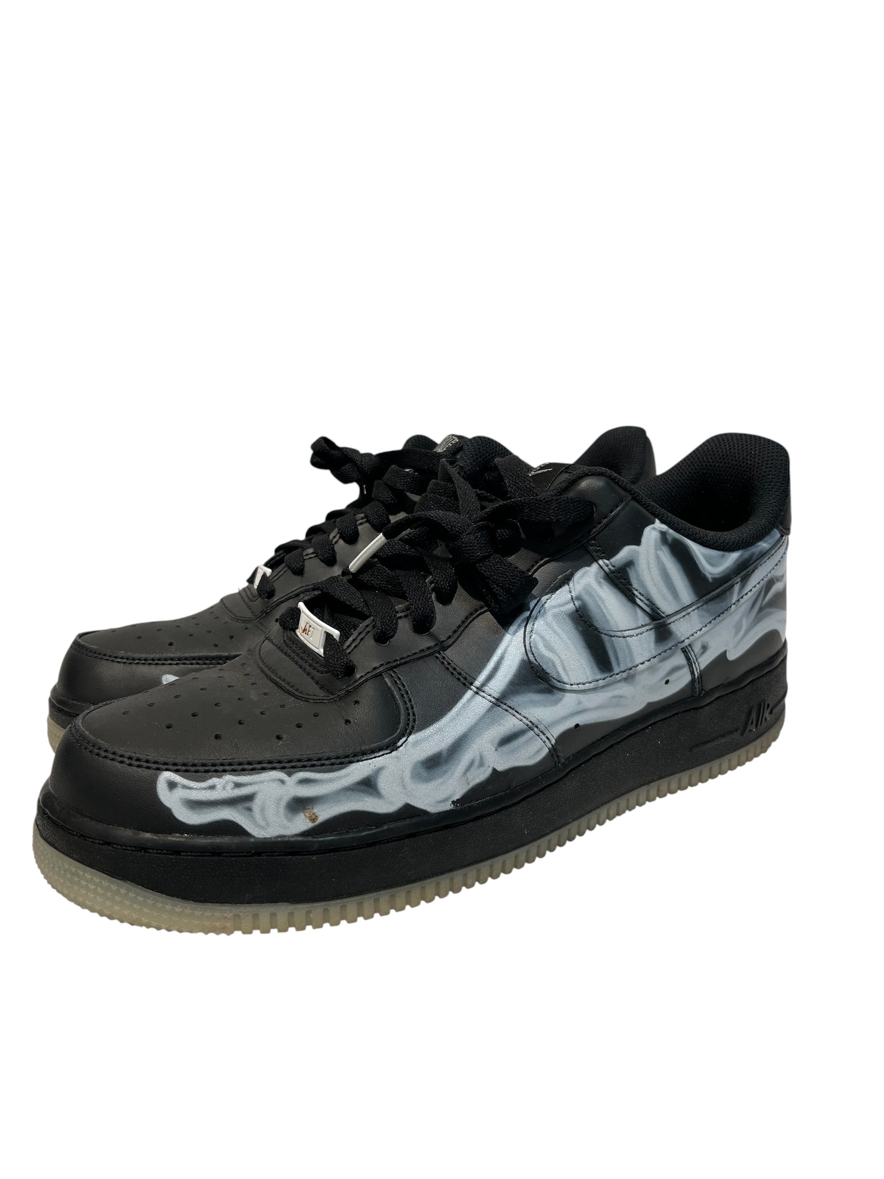 NIKE/Low-Sneakers/US 10.5/Graphic/Leather/BLK/air force "skeleton" view 2
