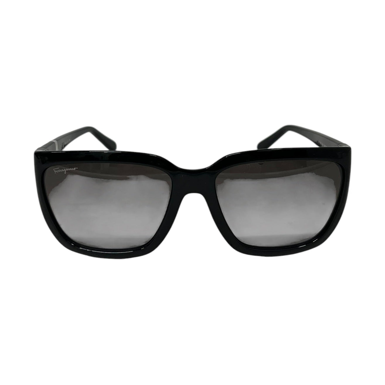 Salvatore Ferragamo/Sunglasses/Plastic/BLK/SILVER SIDE LOGO, BLACK FRAME view 1