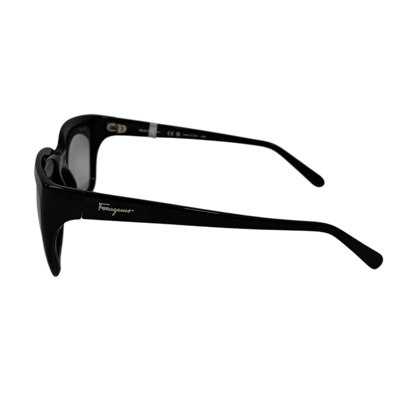 Salvatore Ferragamo/Sunglasses/Plastic/BLK/SILVER SIDE LOGO, BLACK FRAME view 2