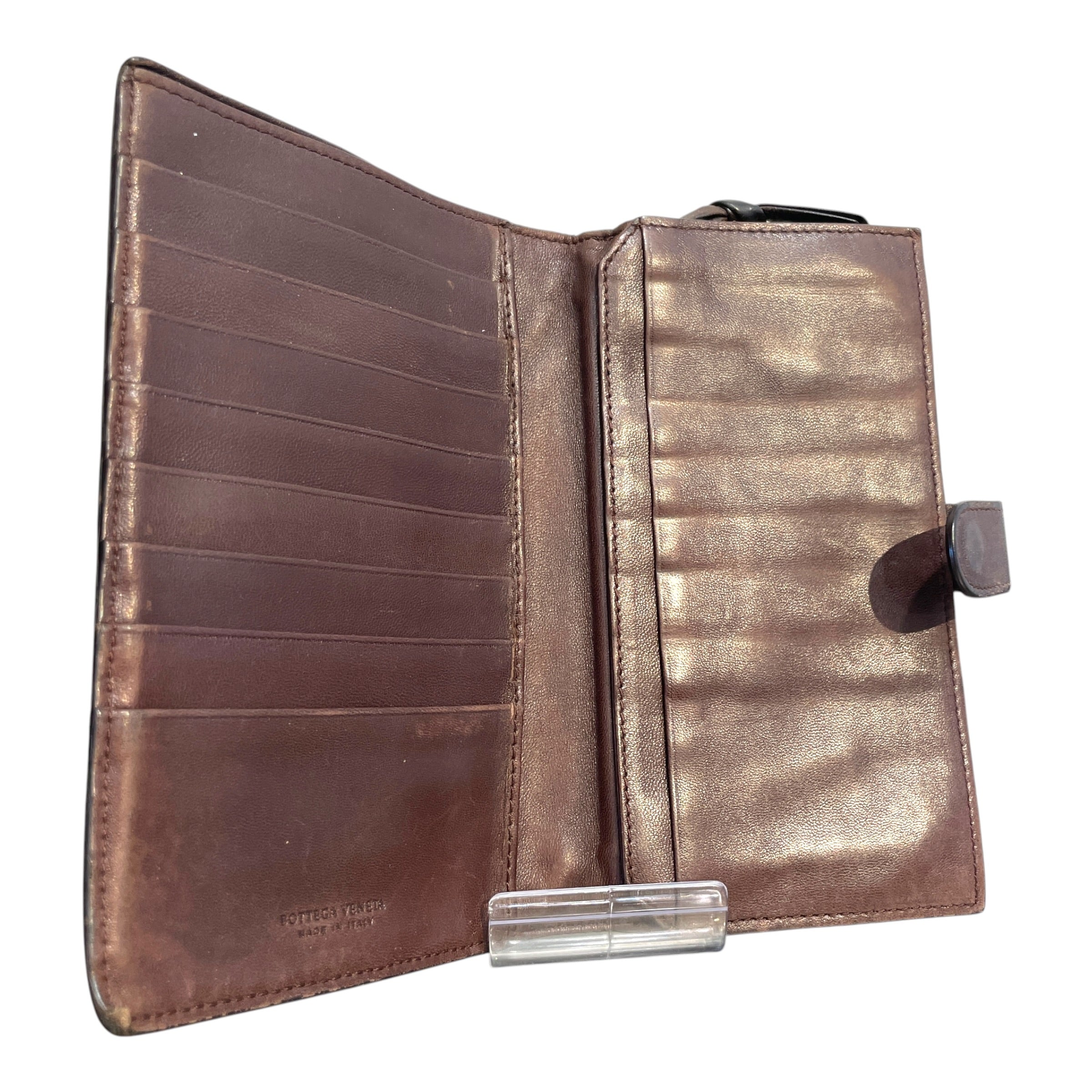 BOTTEGA VENETA/Bifold Wallet/Leather/BRW/Intrecciato Dark Brown view 3