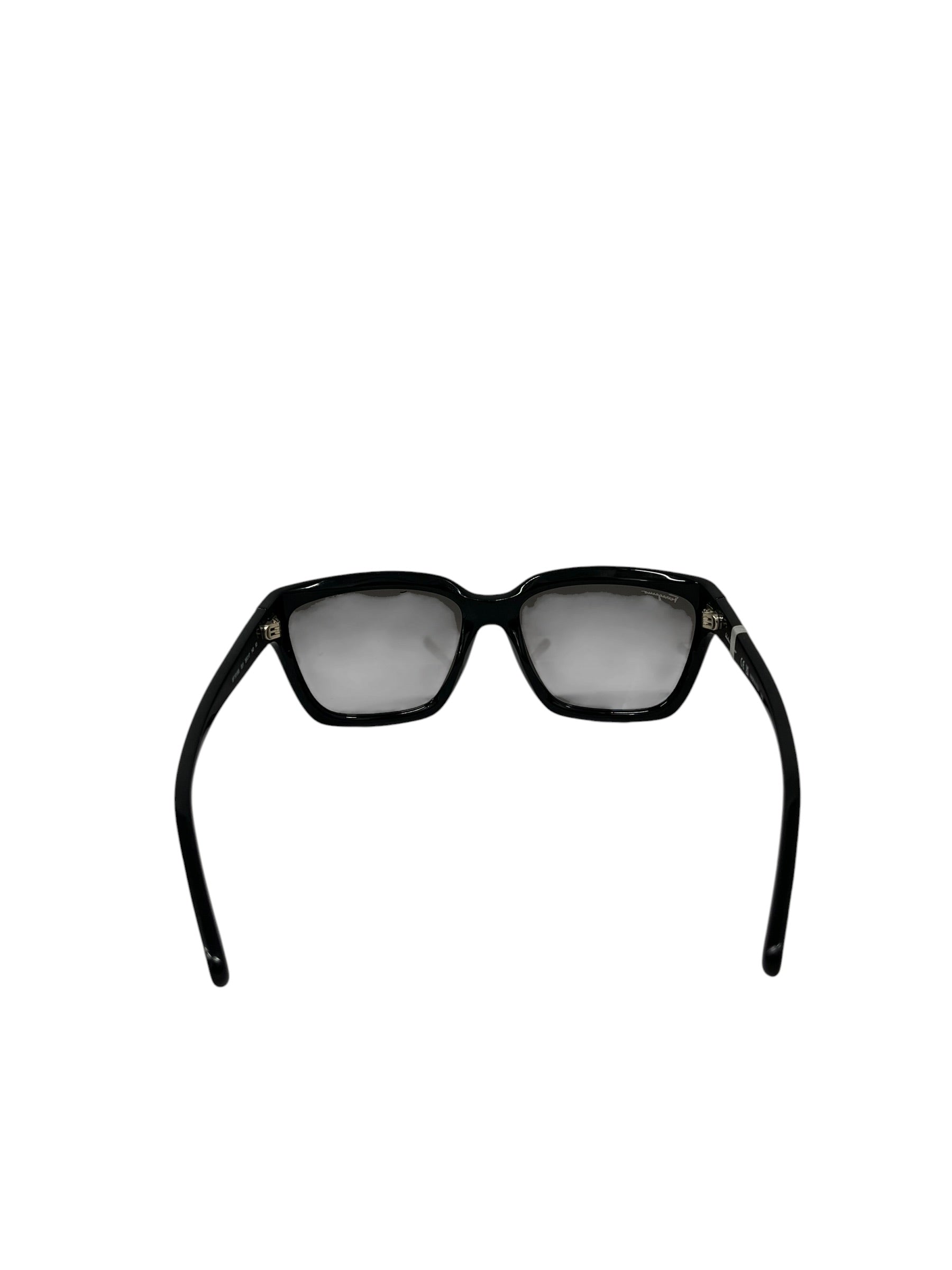 Salvatore Ferragamo/Sunglasses/Plastic/BLK/SILVER SIDE LOGO, BLACK FRAME view 3