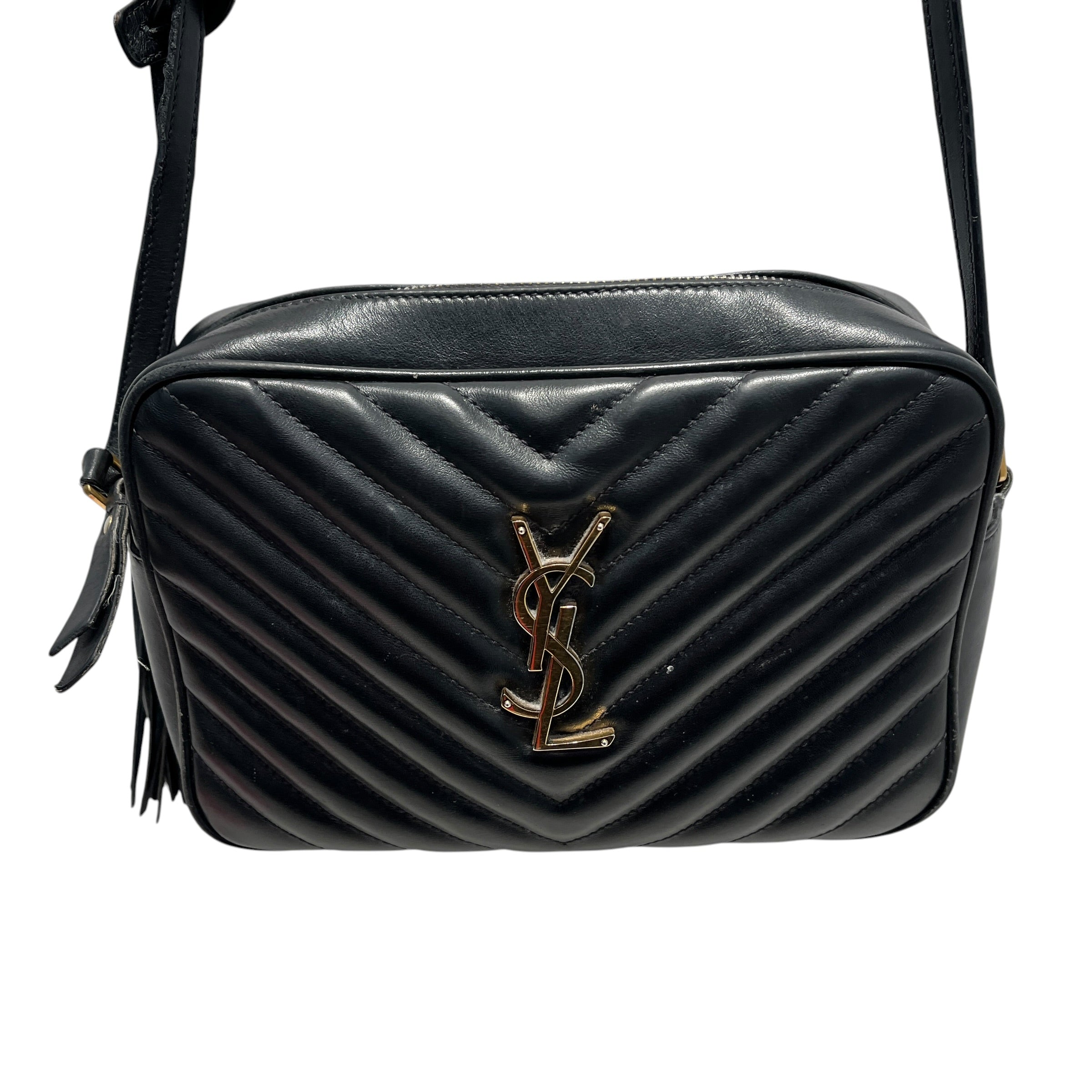YVES SAINT LAURENT/Bag/Leather/BLK/LEATHER QUILTED LOU CAMERA BAG view 3