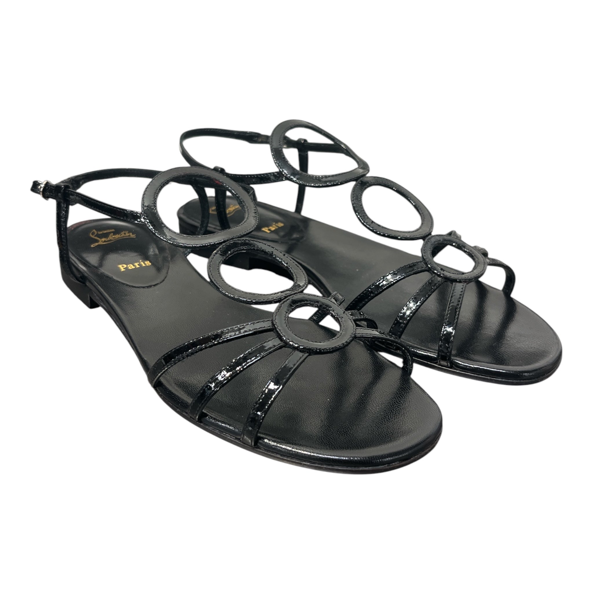 Christian Louboutin/Sandals/EU 36.5/Leather/BLK/ view 1
