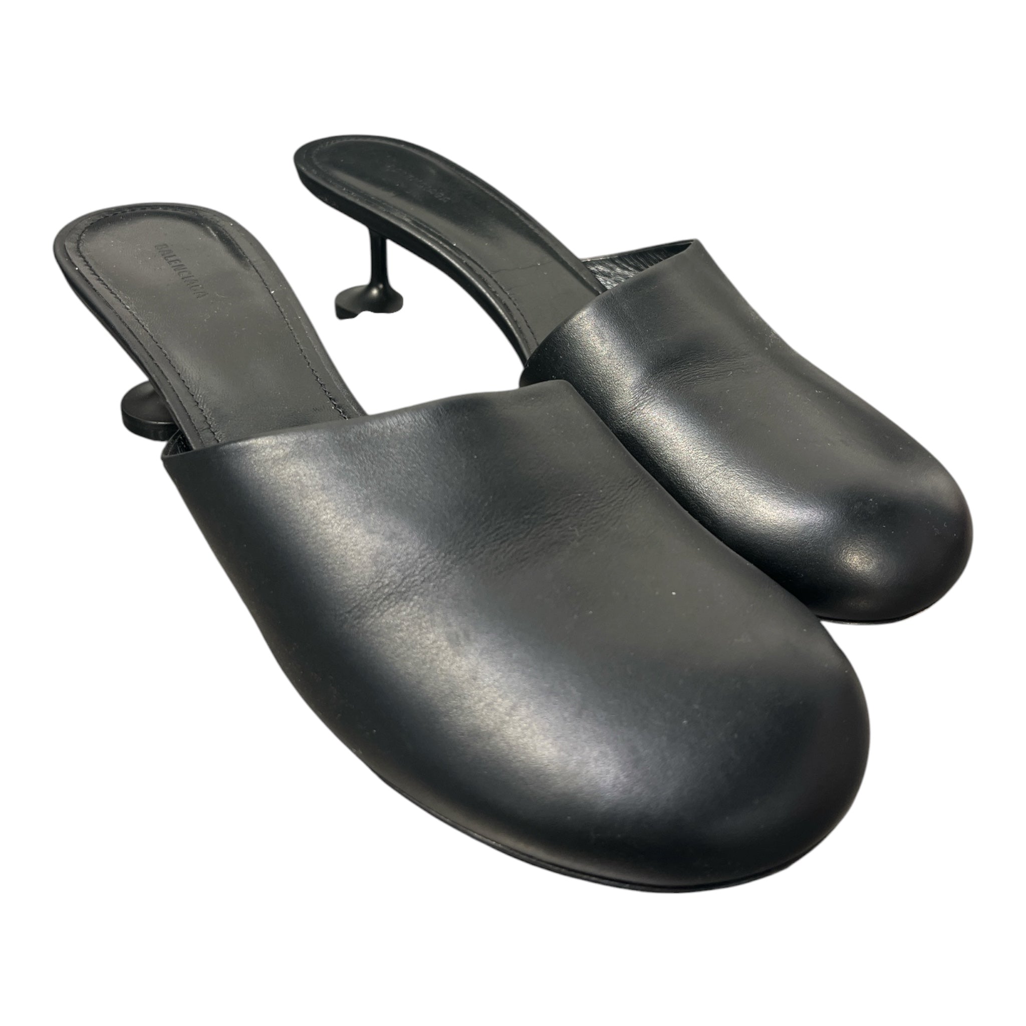 BALENCIAGA/Heels/EU 41/Leather/BLK/lady 50mm mule view 1