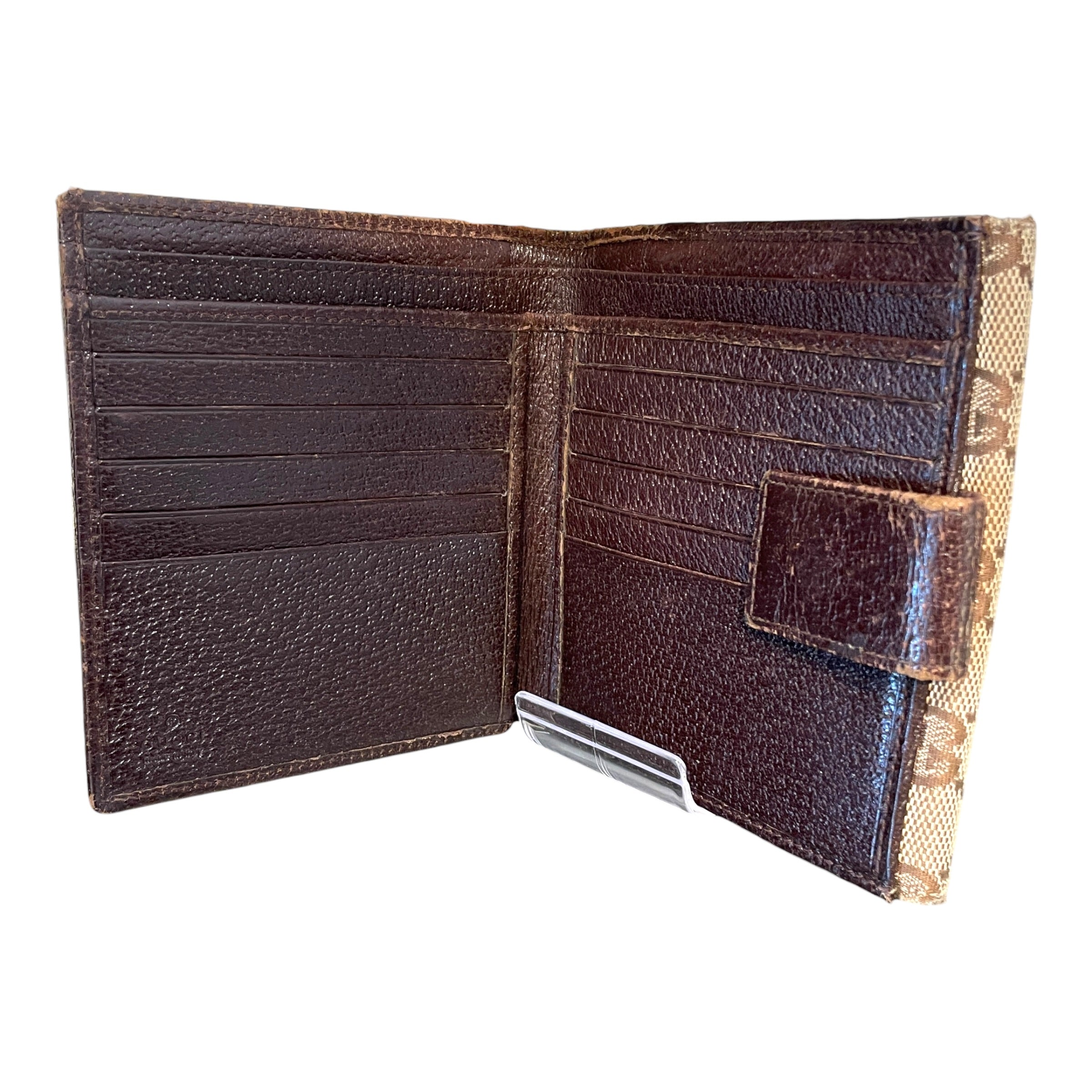 GUCCI/Bifold Wallet/Monogram/Leather/BRW/Eclipse GG Wallet view 3