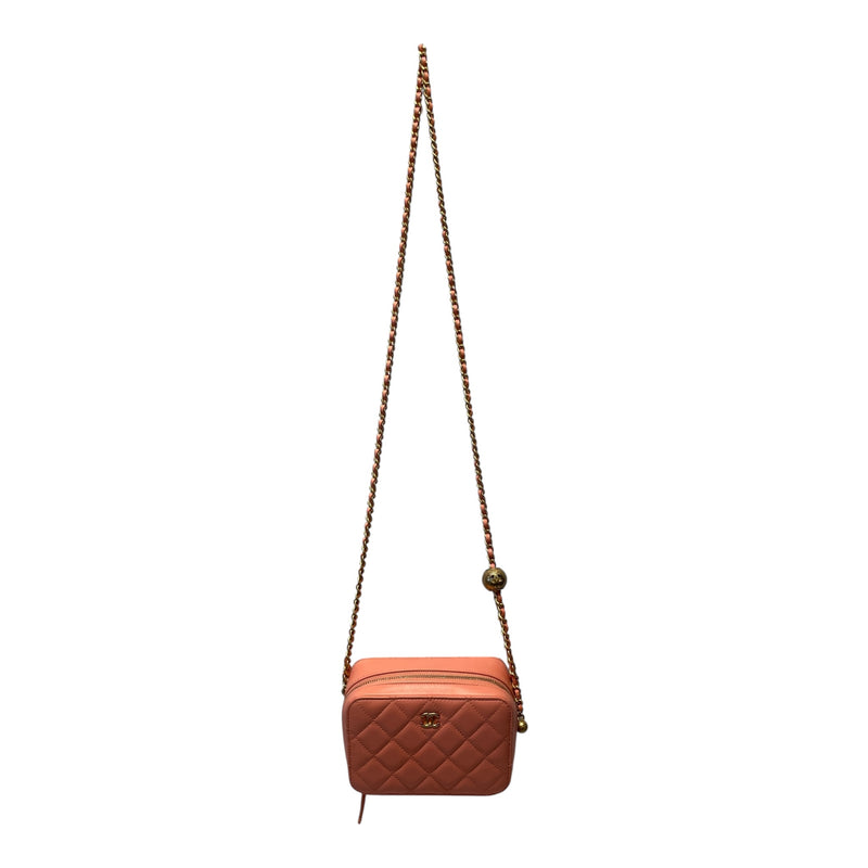 CHANEL/Cross Body Bag/Lambskin/PNK/QUILTED CC PEARL CRUSH