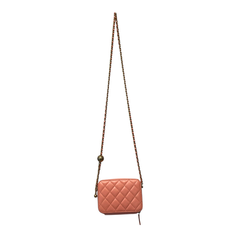 CHANEL/Cross Body Bag/Lambskin/PNK/QUILTED CC PEARL CRUSH