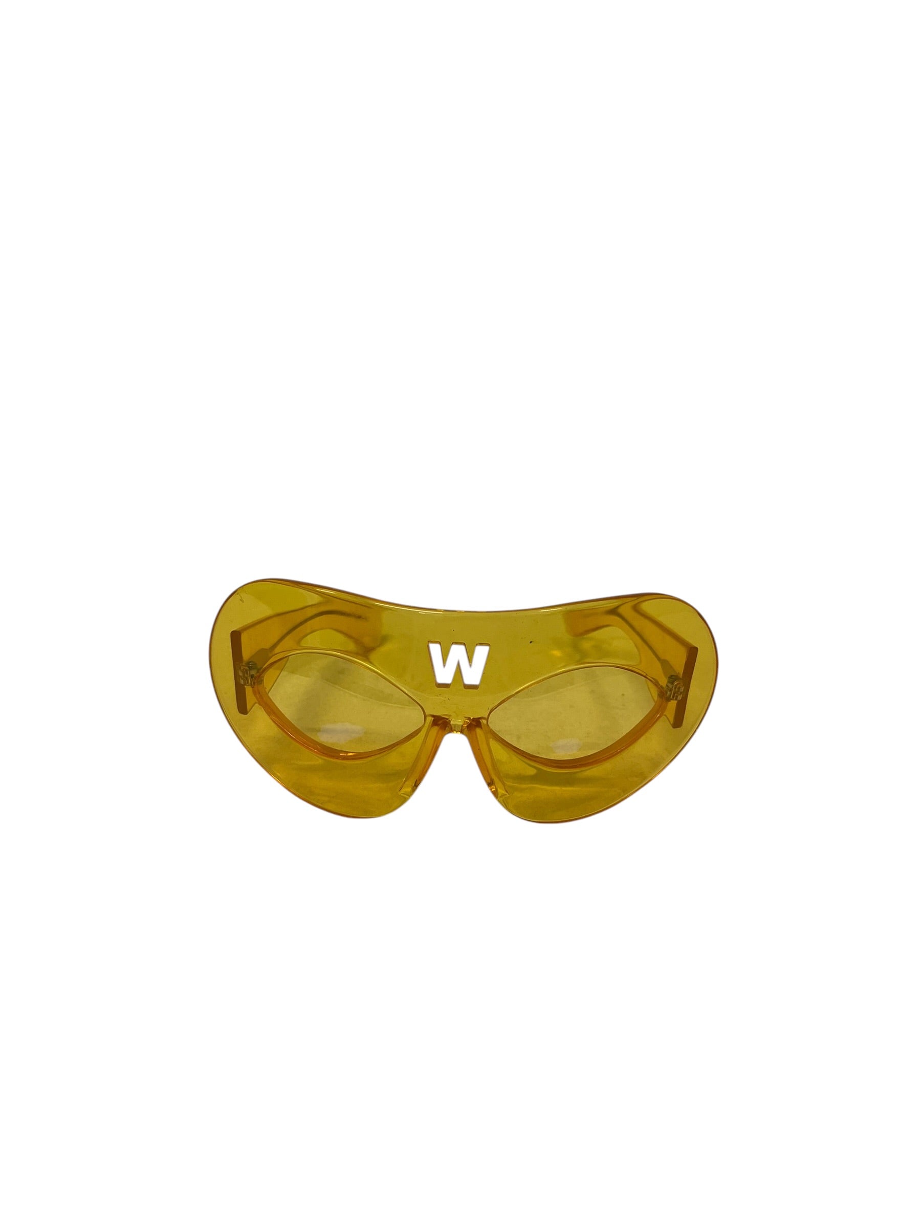Walter Van Beirendonck/LINDA FARROW/Sunglasses/Plastic/YEL/MASK SHADES view 1