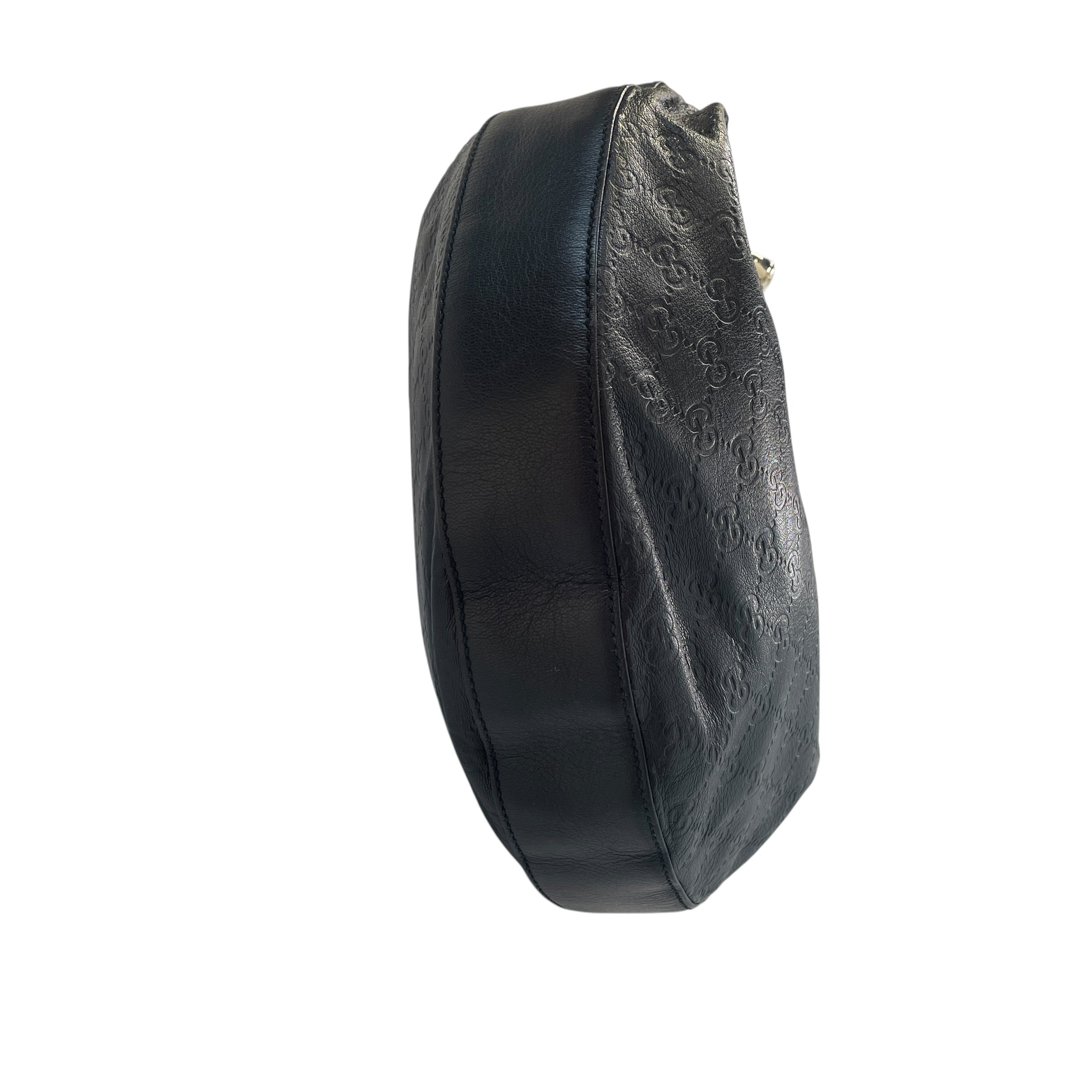 GUCCI/Bag/Leather/BLK/Guccissima hobo view 3