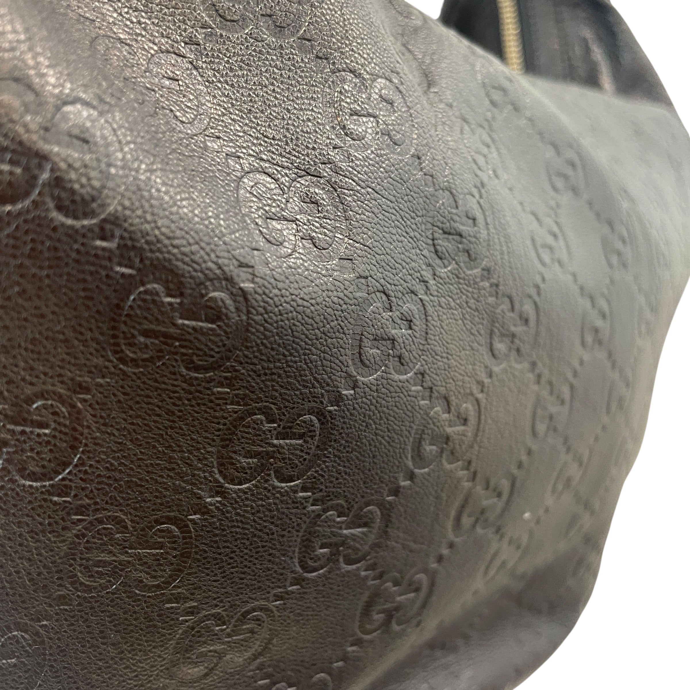 GUCCI/Bag/Leather/BLK/Guccissima hobo view 6