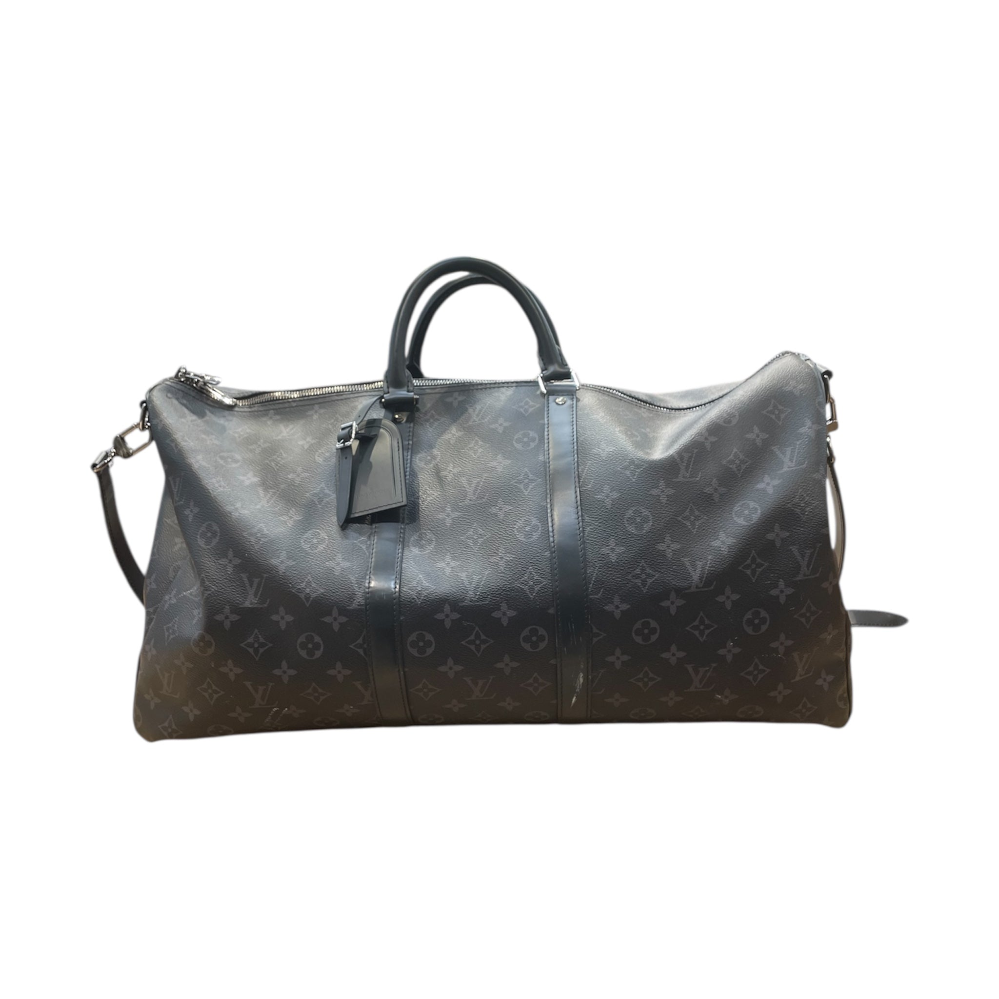 LOUIS VUITTON/Luggage/Monogram/Leather/BLK/Keepall Bandouliere 55 view 1