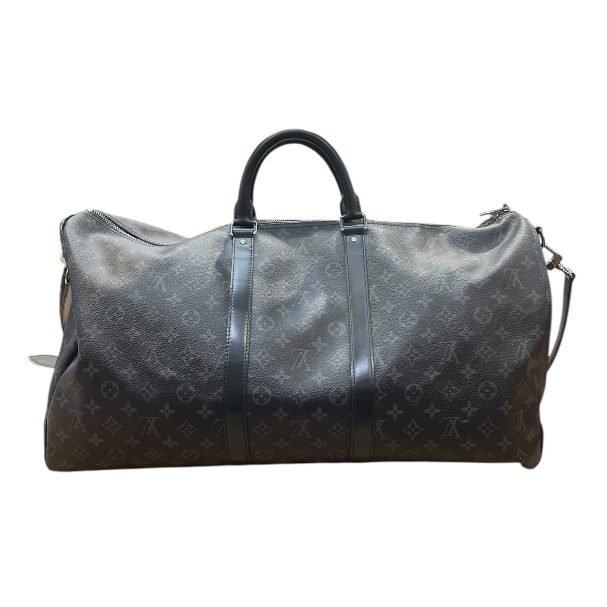 LOUIS VUITTON/Luggage/Monogram/Leather/BLK/Keepall Bandouliere 55 view 2