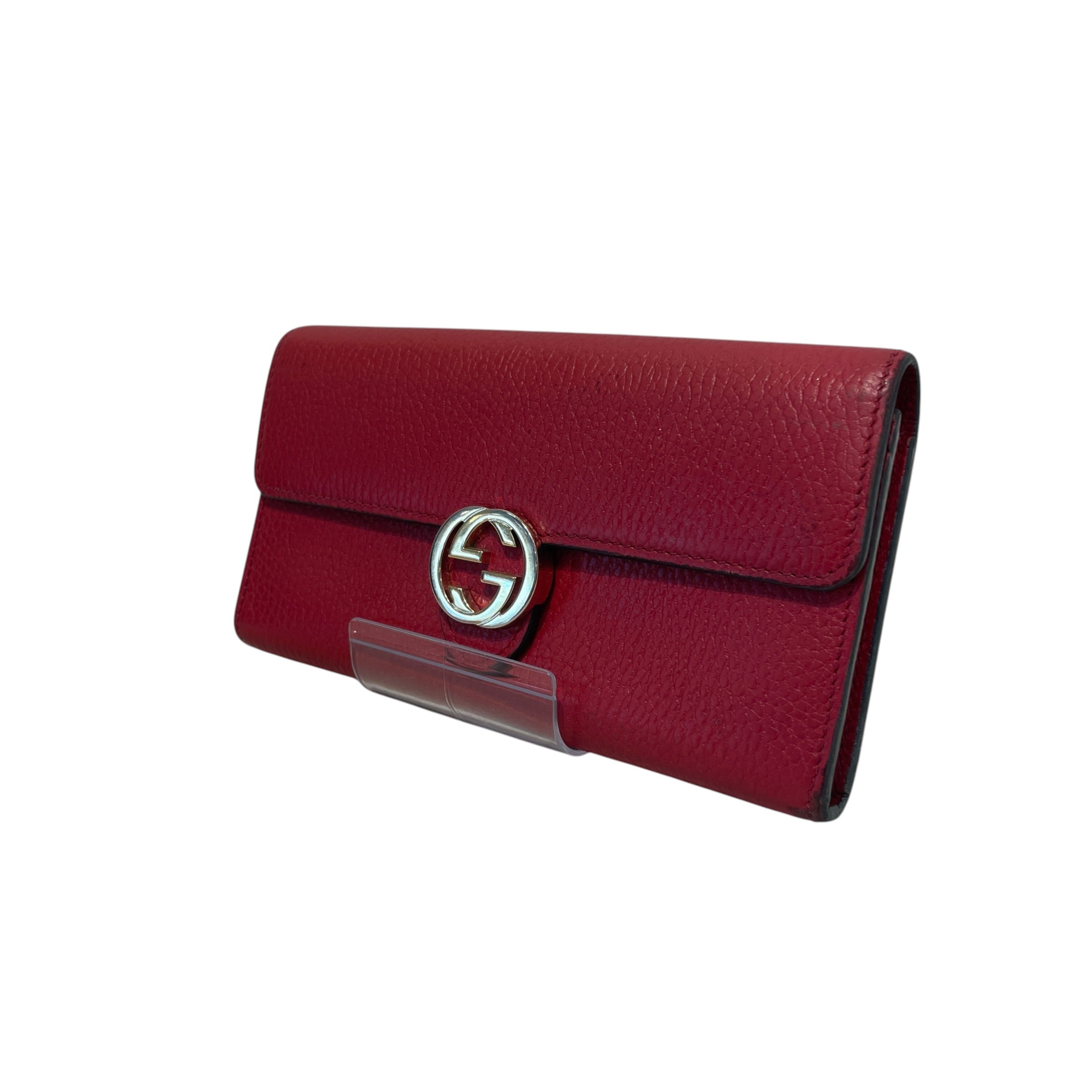 GUCCI/Long Wallet/Leather/RED/L's/Interlock G Logo view 1