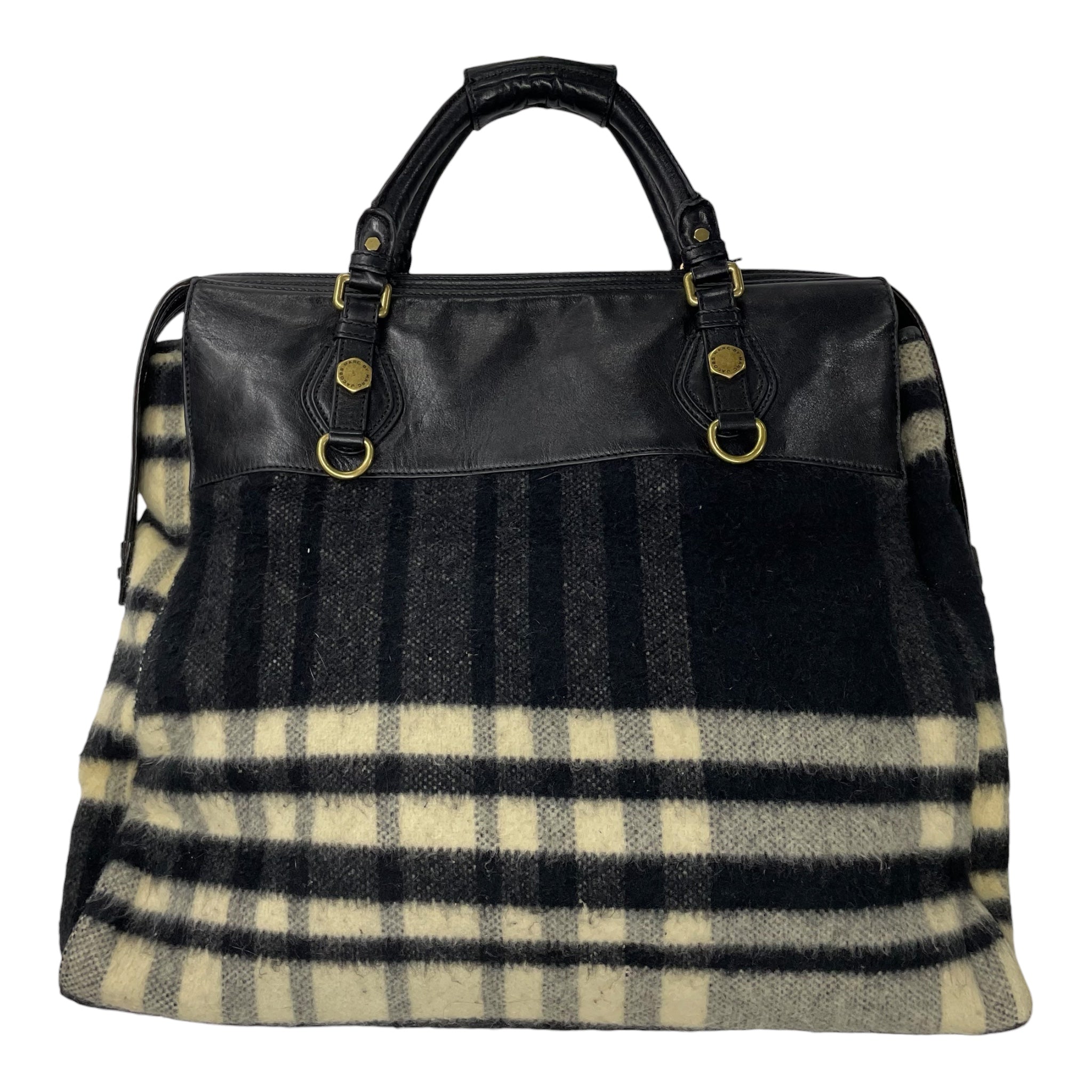 MARC BY MARC JACOBS/Bag/Plaid/Wool/WHT/BLK/ LEATHER/ WEEKEDENDER view 2