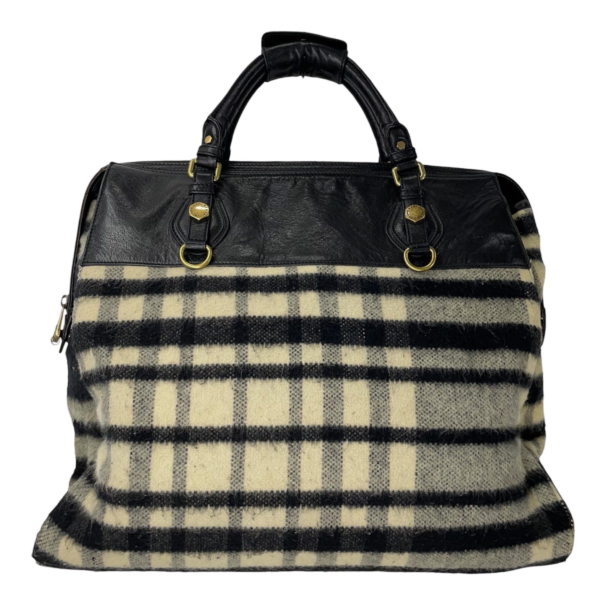 MARC BY MARC JACOBS/Bag/Plaid/Wool/WHT/BLK/ LEATHER/ WEEKEDENDER view 1