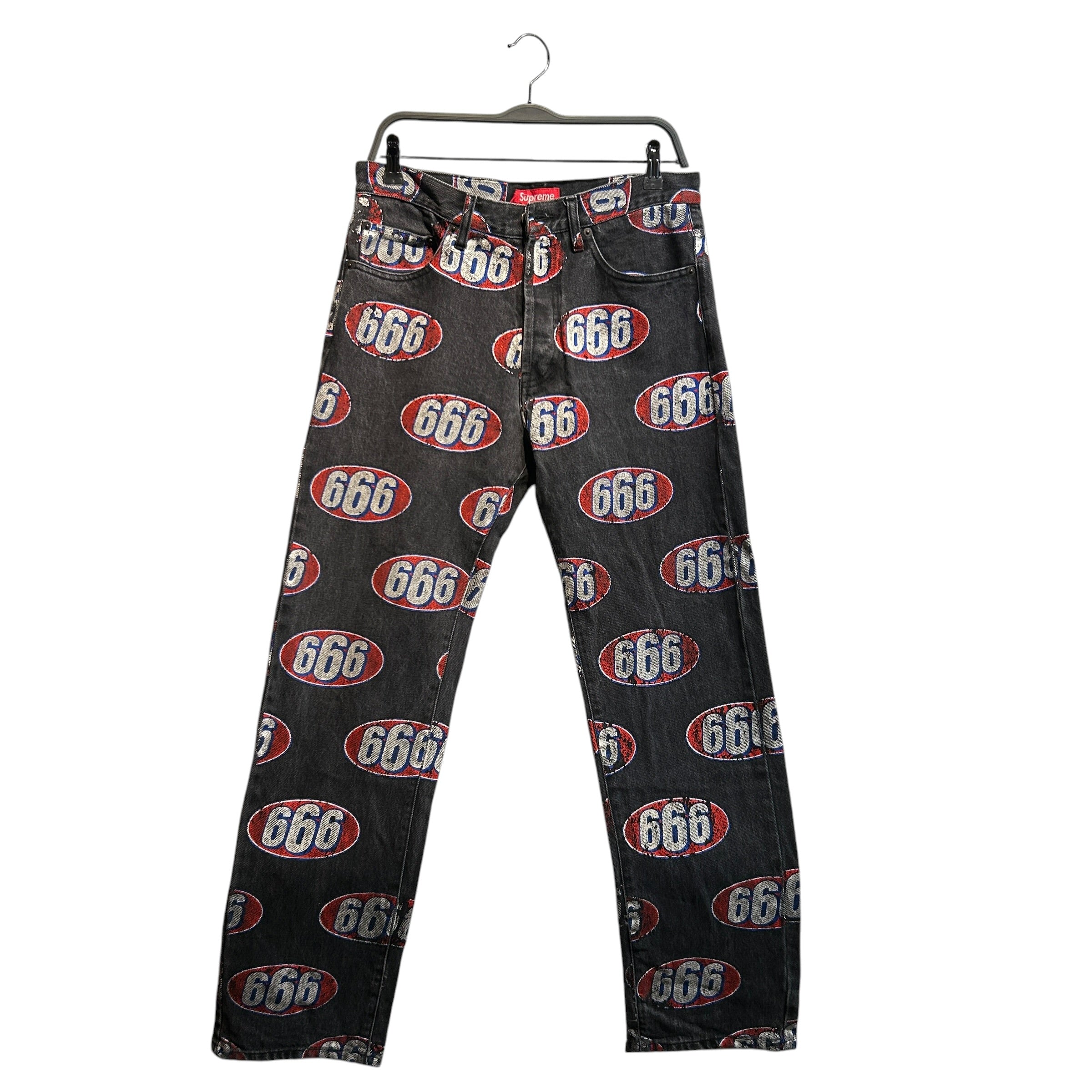 Supreme/Straight Pants/30/Denim/GRY/All Over Print/666 Straight Denim view 3