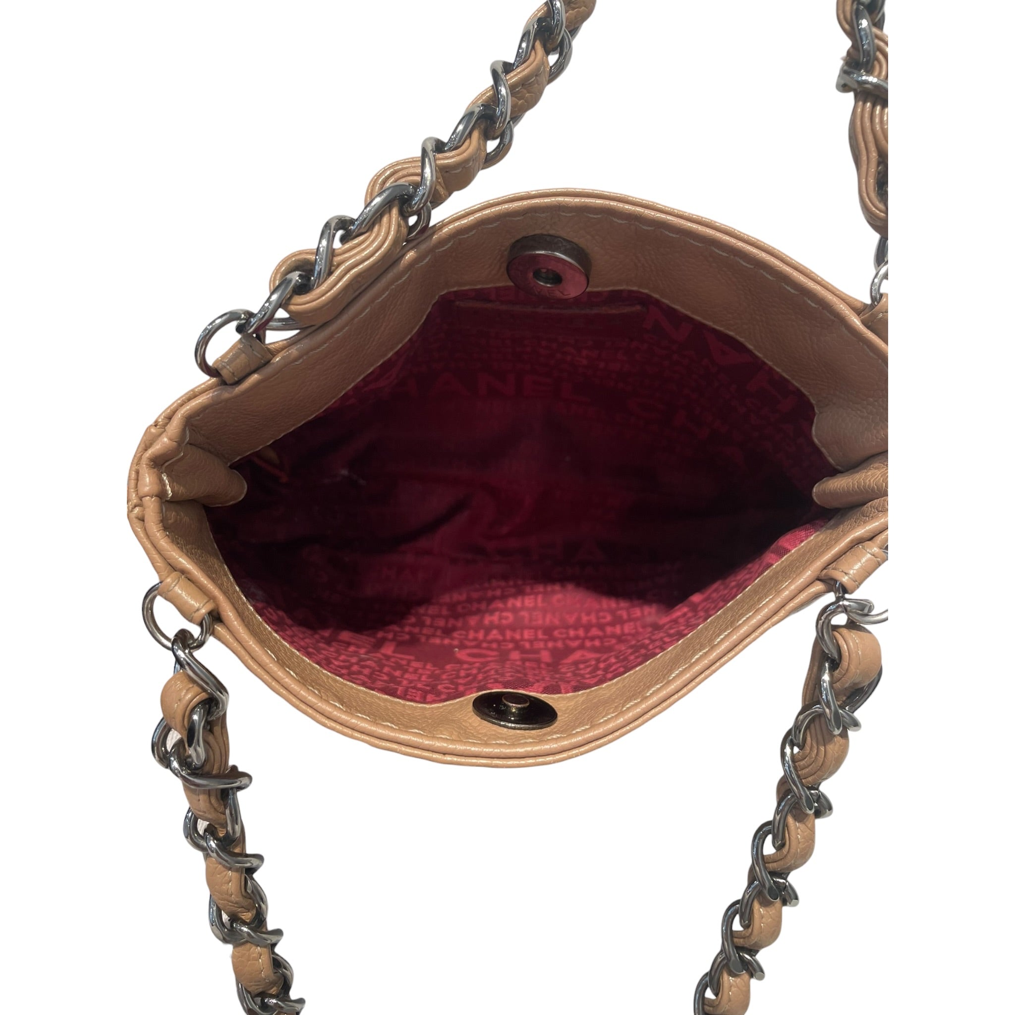 CHANEL/Hand Bag/Leather/BEG/BUTTON BAG view 4