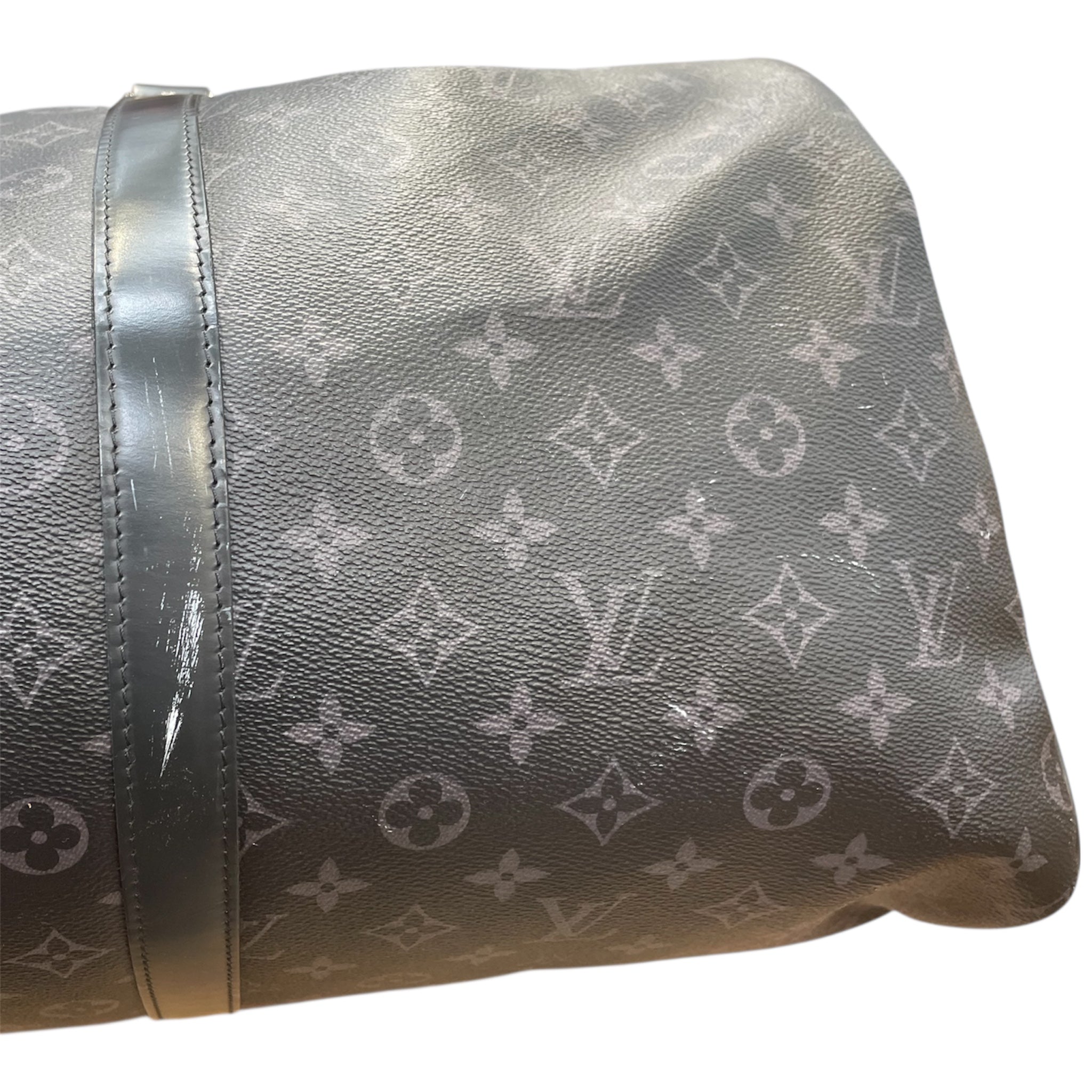 LOUIS VUITTON/Luggage/Monogram/Leather/BLK/Keepall Bandouliere 55 view 9