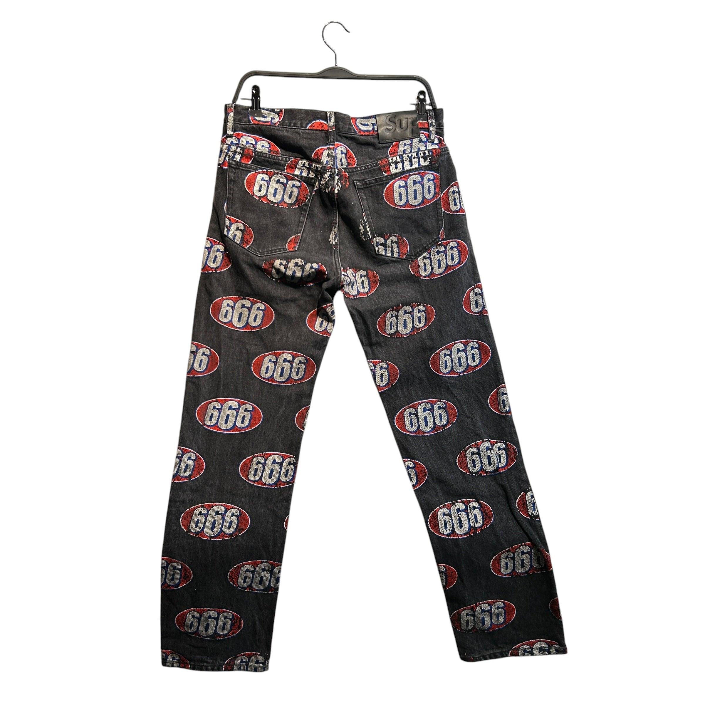 Supreme/Straight Pants/30/Denim/GRY/All Over Print/666 Straight Denim view 2