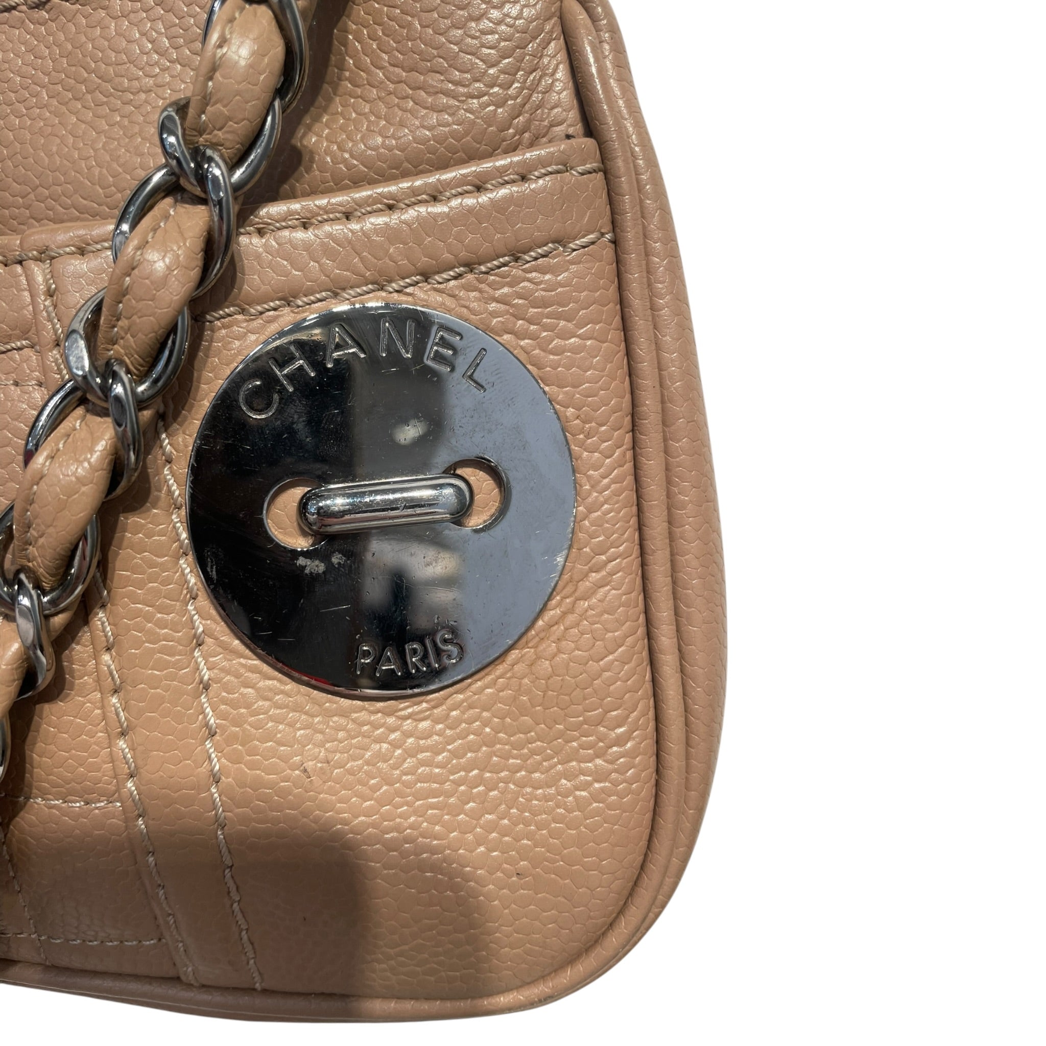 CHANEL/Hand Bag/Leather/BEG/BUTTON BAG view 6