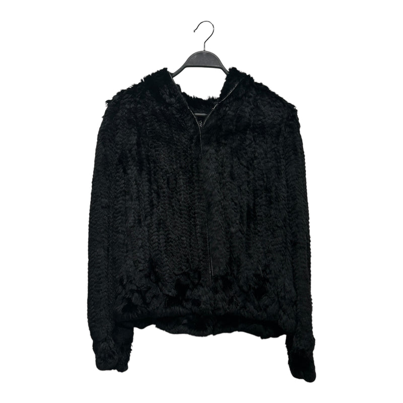 MAXIMILIAN FURS/Vintage/Zip Up Hoodie/Fur/BLK/RABBIT