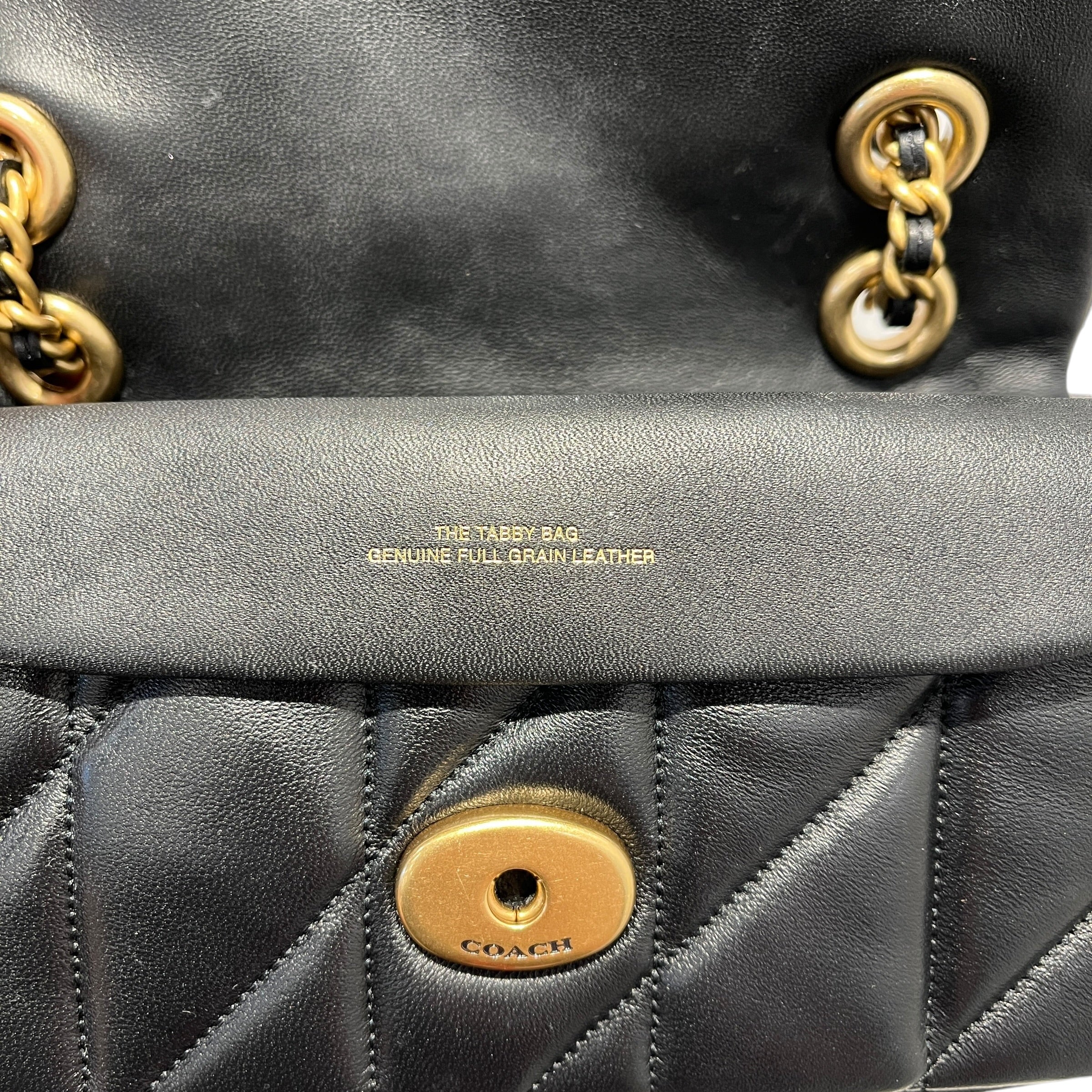 COACH/Bag/Leather/BLK/cp149 quilted tabby view 3