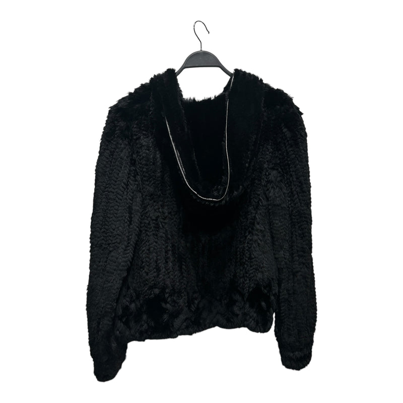 MAXIMILIAN FURS/Vintage/Zip Up Hoodie/Fur/BLK/RABBIT