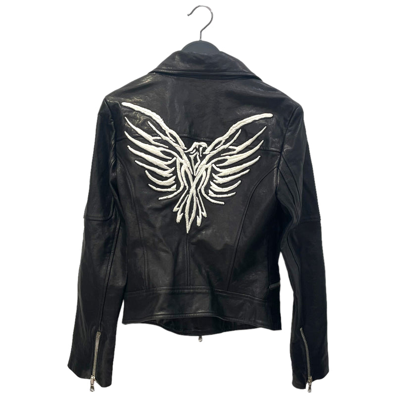 VERONICA BEARD/Leather Jkt/6/Leather/BLK/Embroidered Eagle Jacket