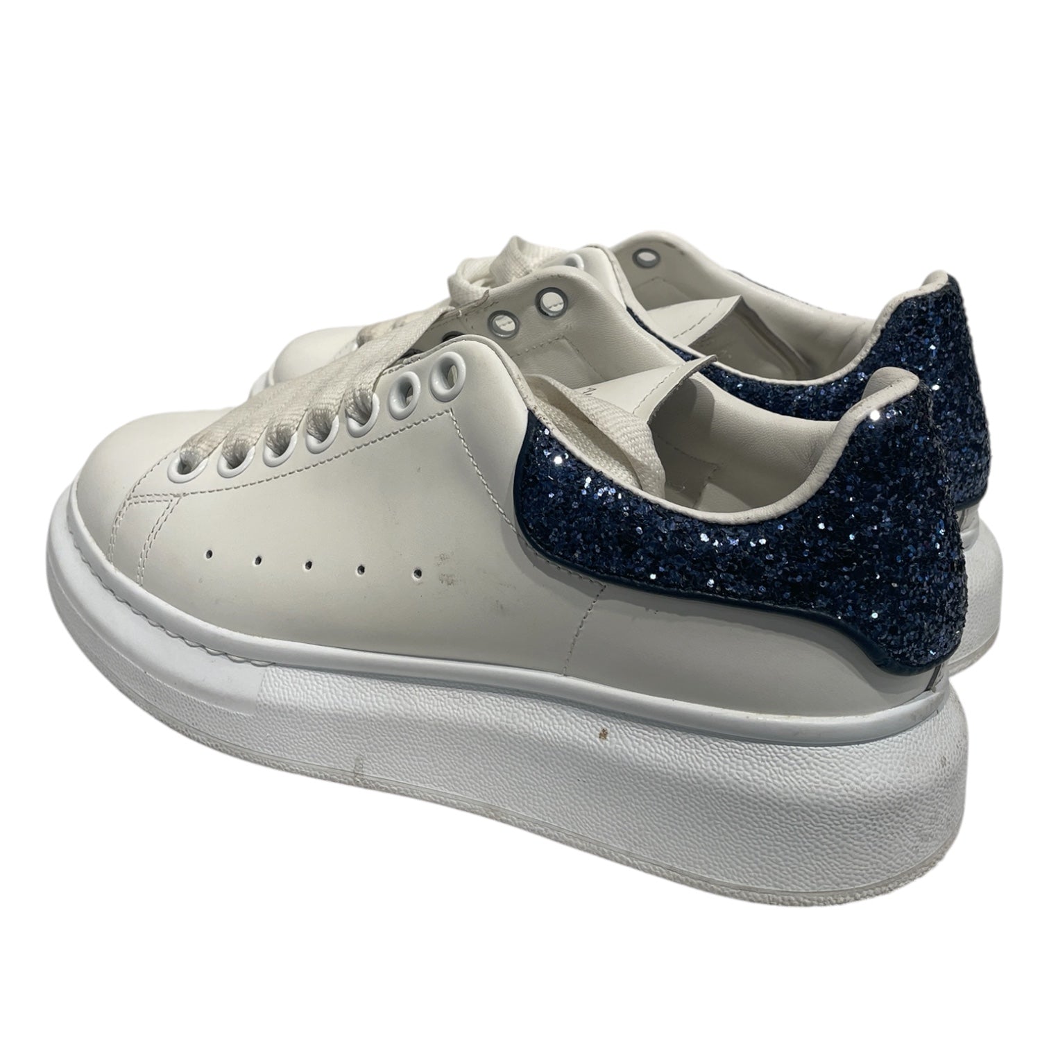 Alexander McQueen/Low-Sneakers/EU 37/Leather/WHT/BLUE SPARKLE view 2