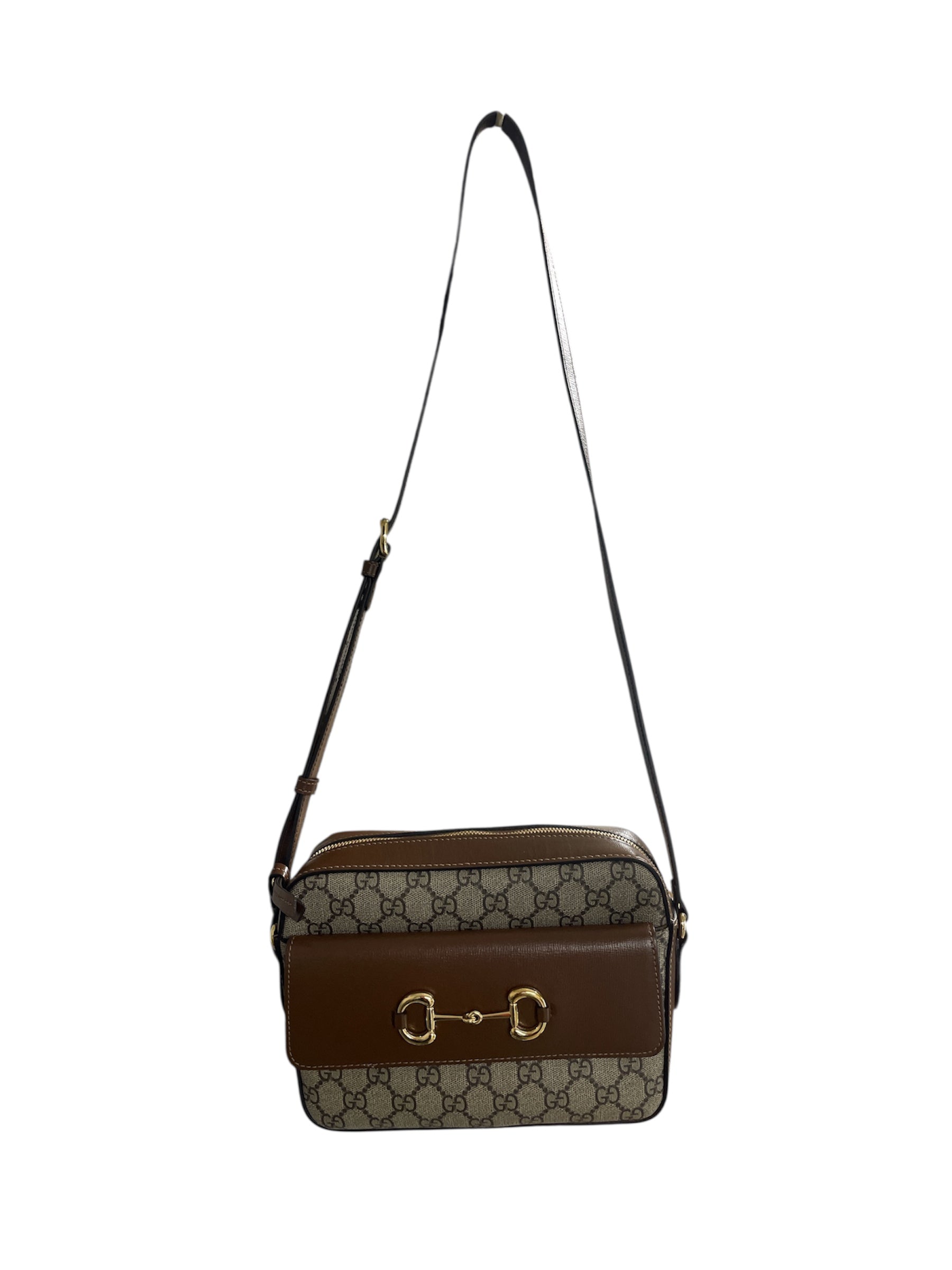 GUCCI/Cross Body Bag/Monogram/Leather/BRW/HORSEBIT 1955 LEATHER view 1