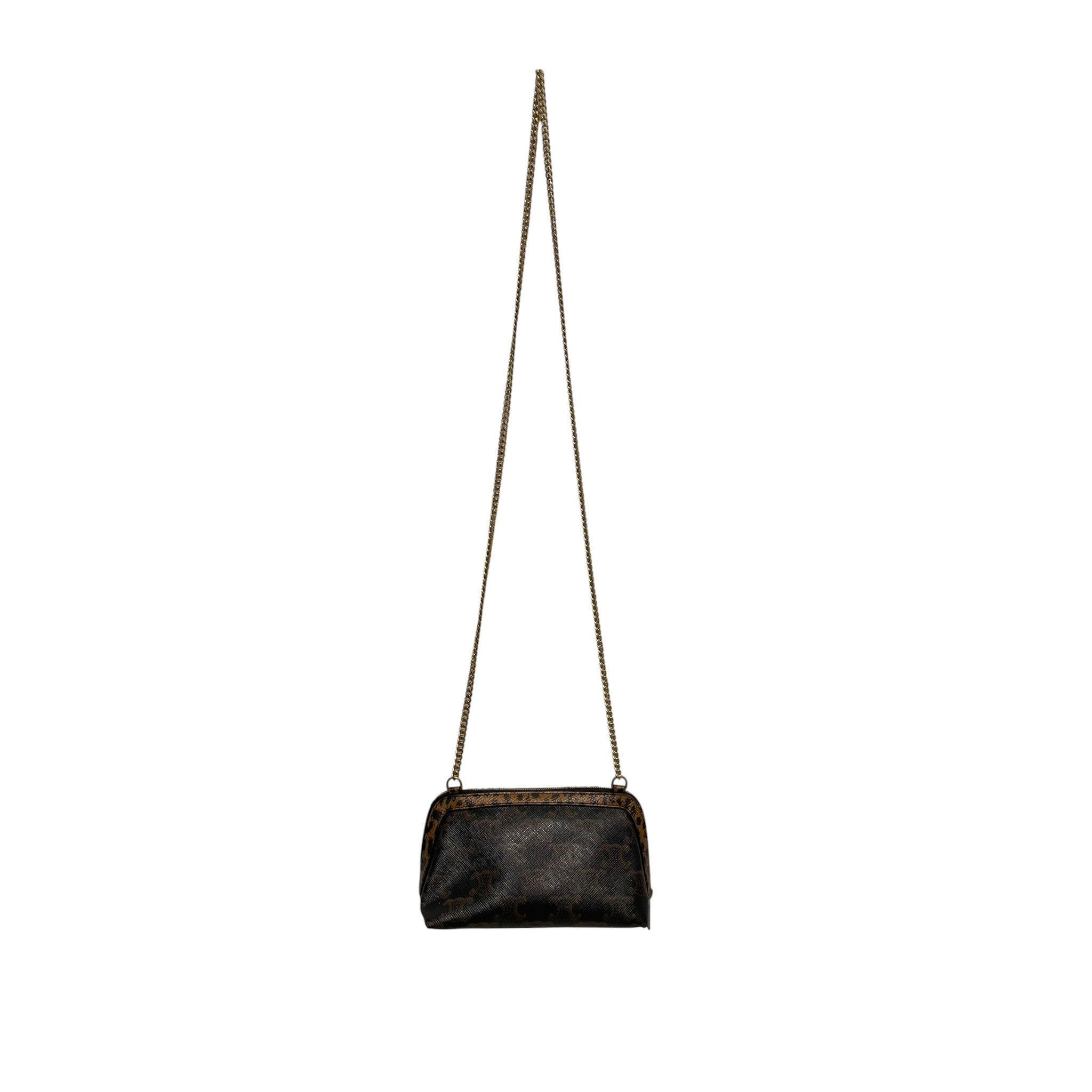 CELINE/Cross Body Bag/Monogram/Leather/BRW/TRIOMPH CLUTCH ON CHAIN view 2