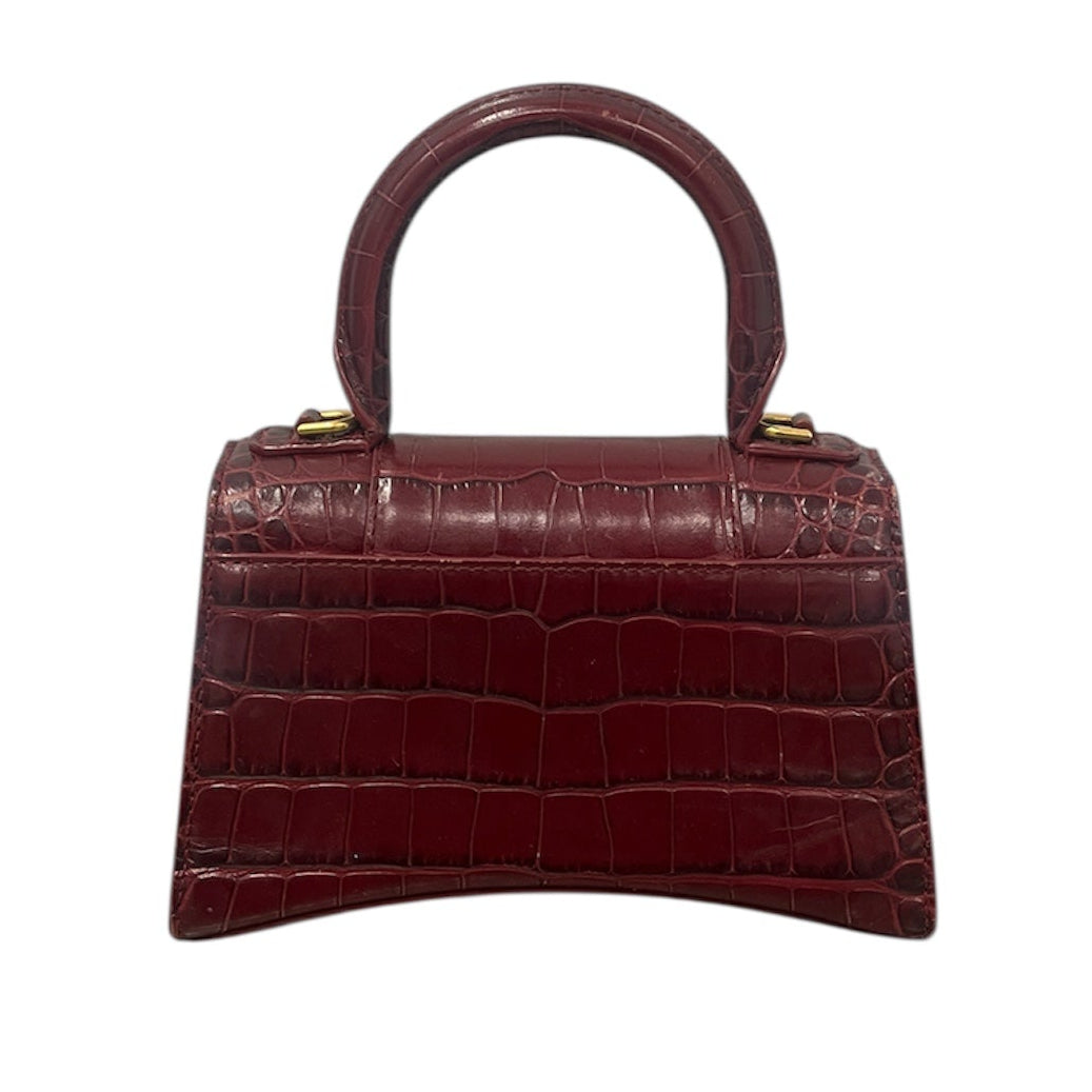 BALENCIAGA/Bag/Leather/RED/HOURGLASS CROCODILE view 2