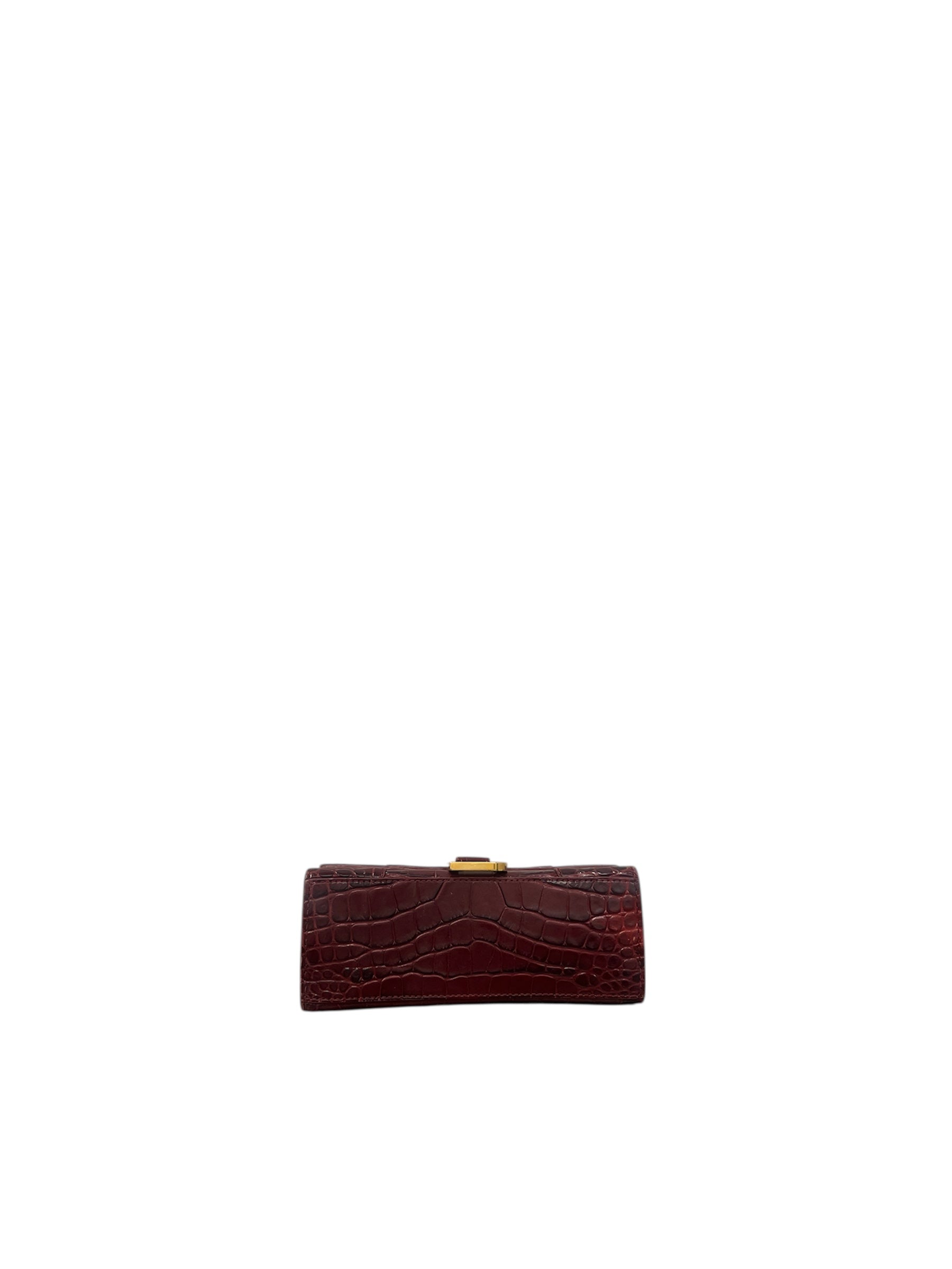 BALENCIAGA/Bag/Leather/RED/HOURGLASS CROCODILE view 3