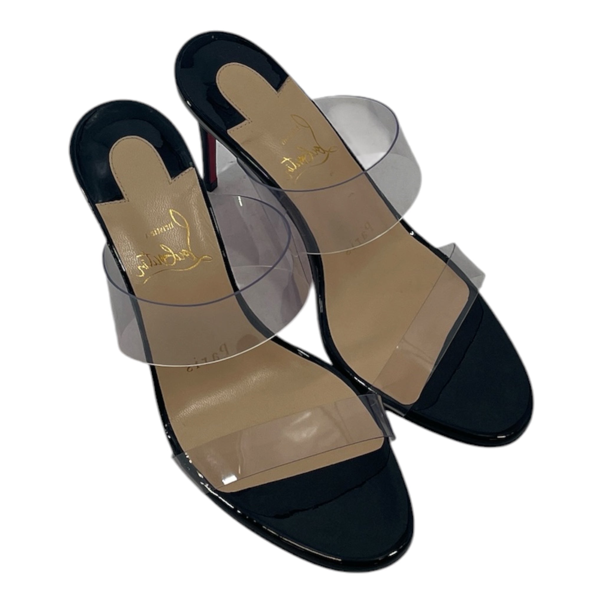 Christian Louboutin/Heels/US 5.5/Leather/BLK/TRANSPERANT STRAPS view 1