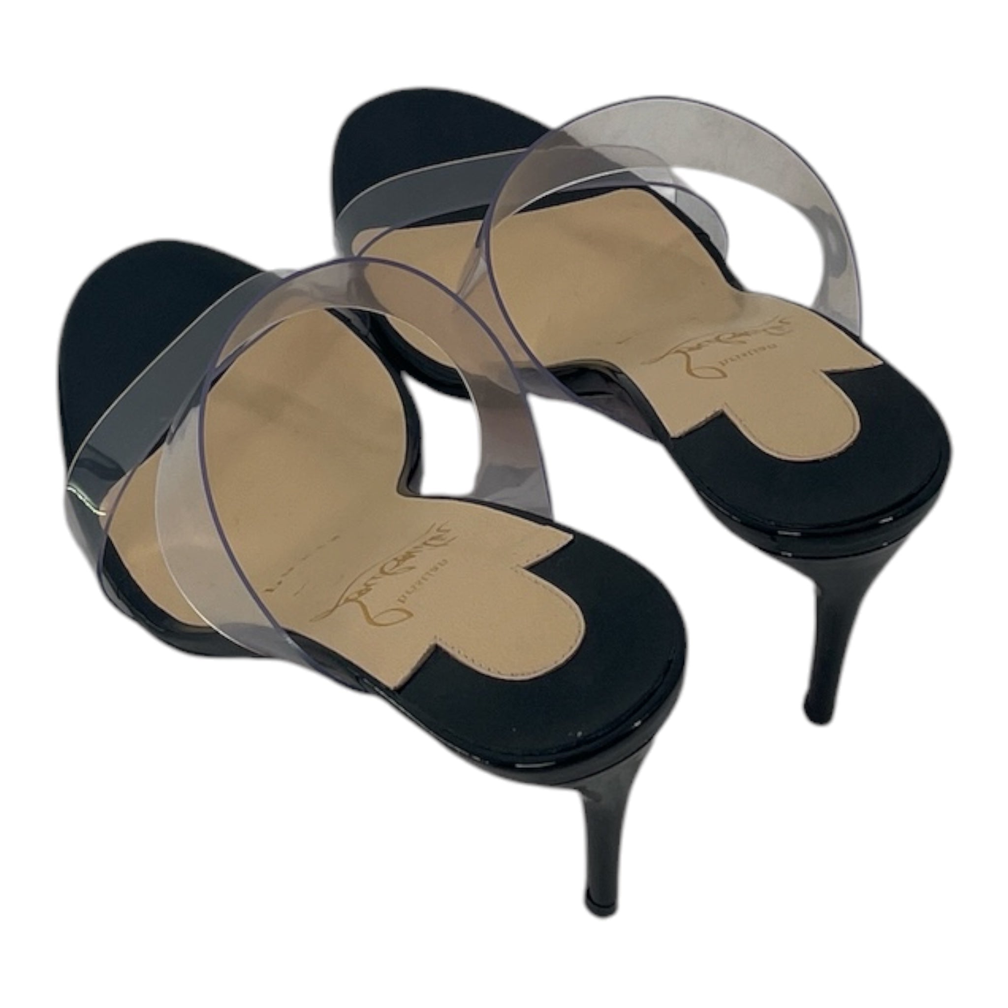 Christian Louboutin/Heels/US 5.5/Leather/BLK/TRANSPERANT STRAPS view 2